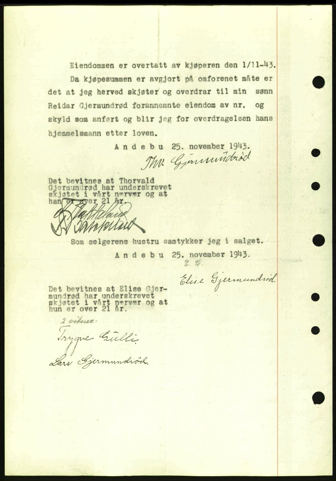 Jarlsberg sorenskriveri, SAKO/A-131/G/Ga/Gaa/L0014: Mortgage book no. A-14, 1943-1943, Diary no: : 1776/1943