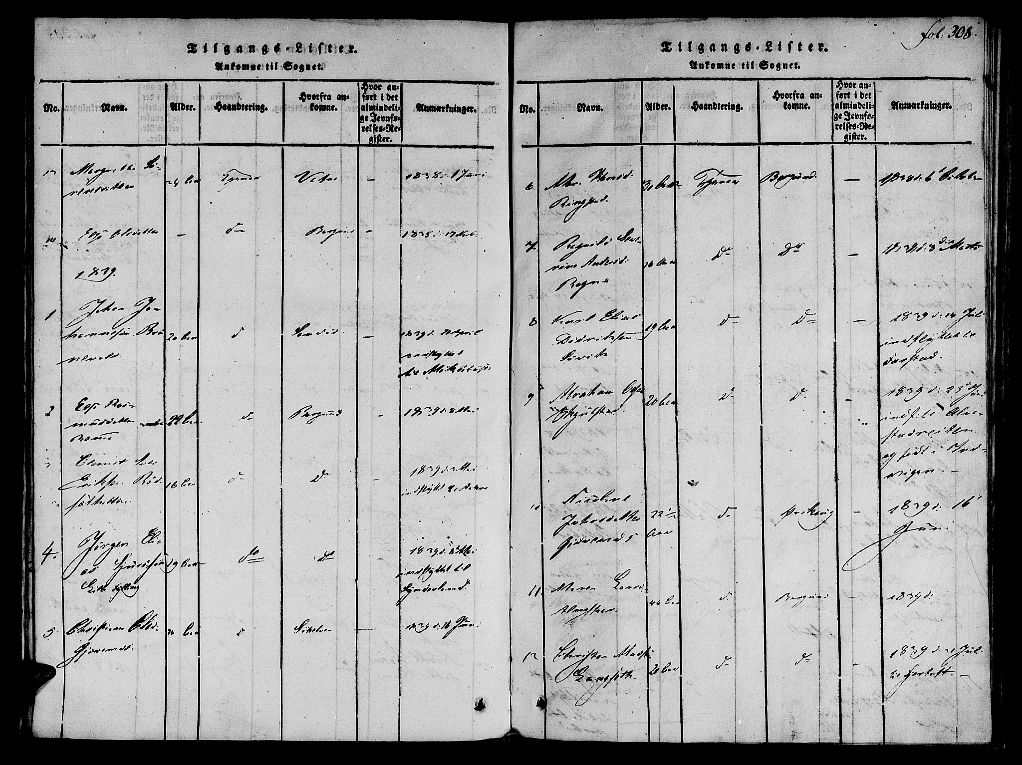 Ministerialprotokoller, klokkerbøker og fødselsregistre - Møre og Romsdal, SAT/A-1454/536/L0495: Parish register (official) no. 536A04, 1818-1847, p. 308