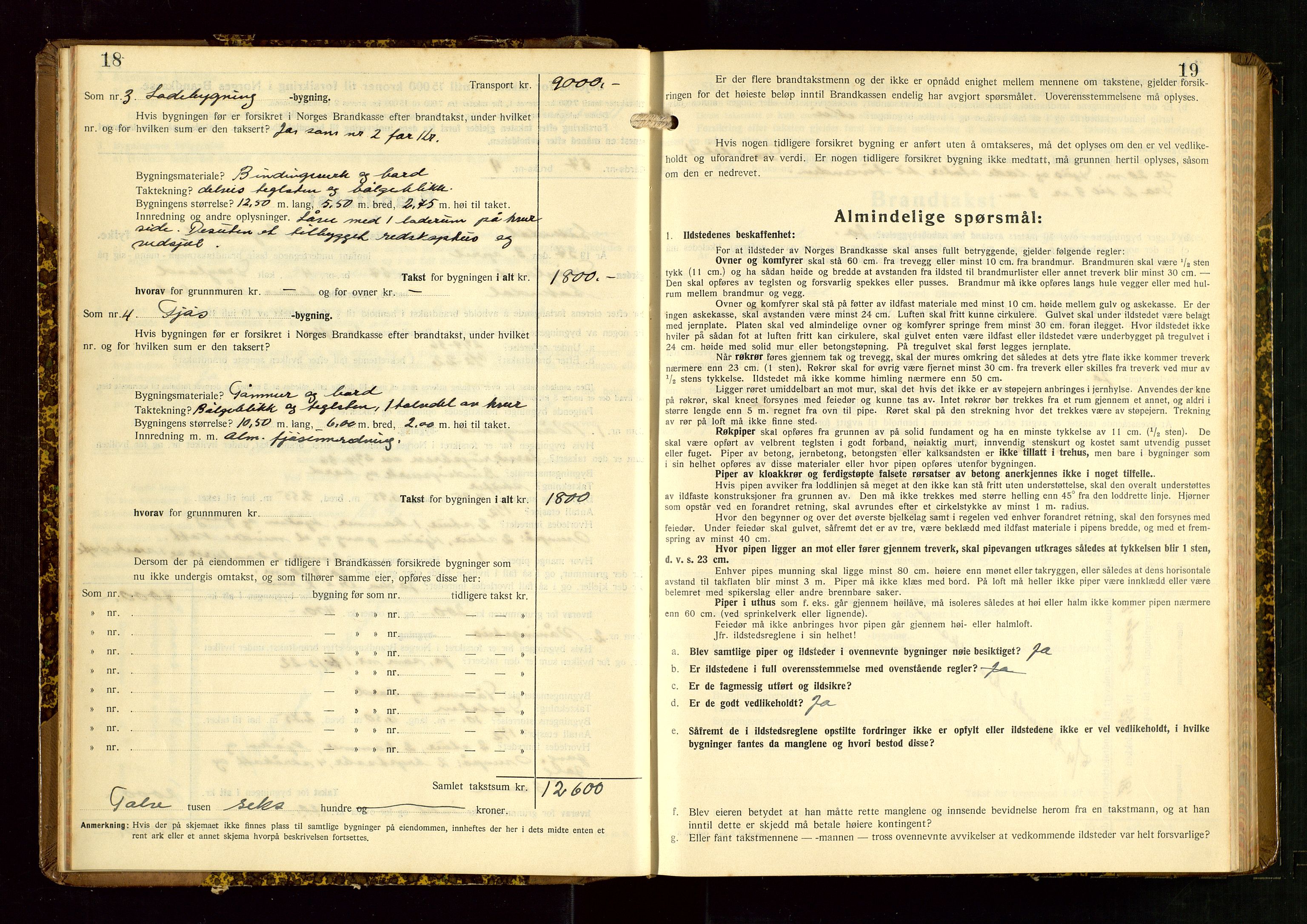 Sokndal lensmannskontor, AV/SAST-A-100417/Gob/L0008: "Brandtakst-Protokoll", 1937-1955, p. 18-19