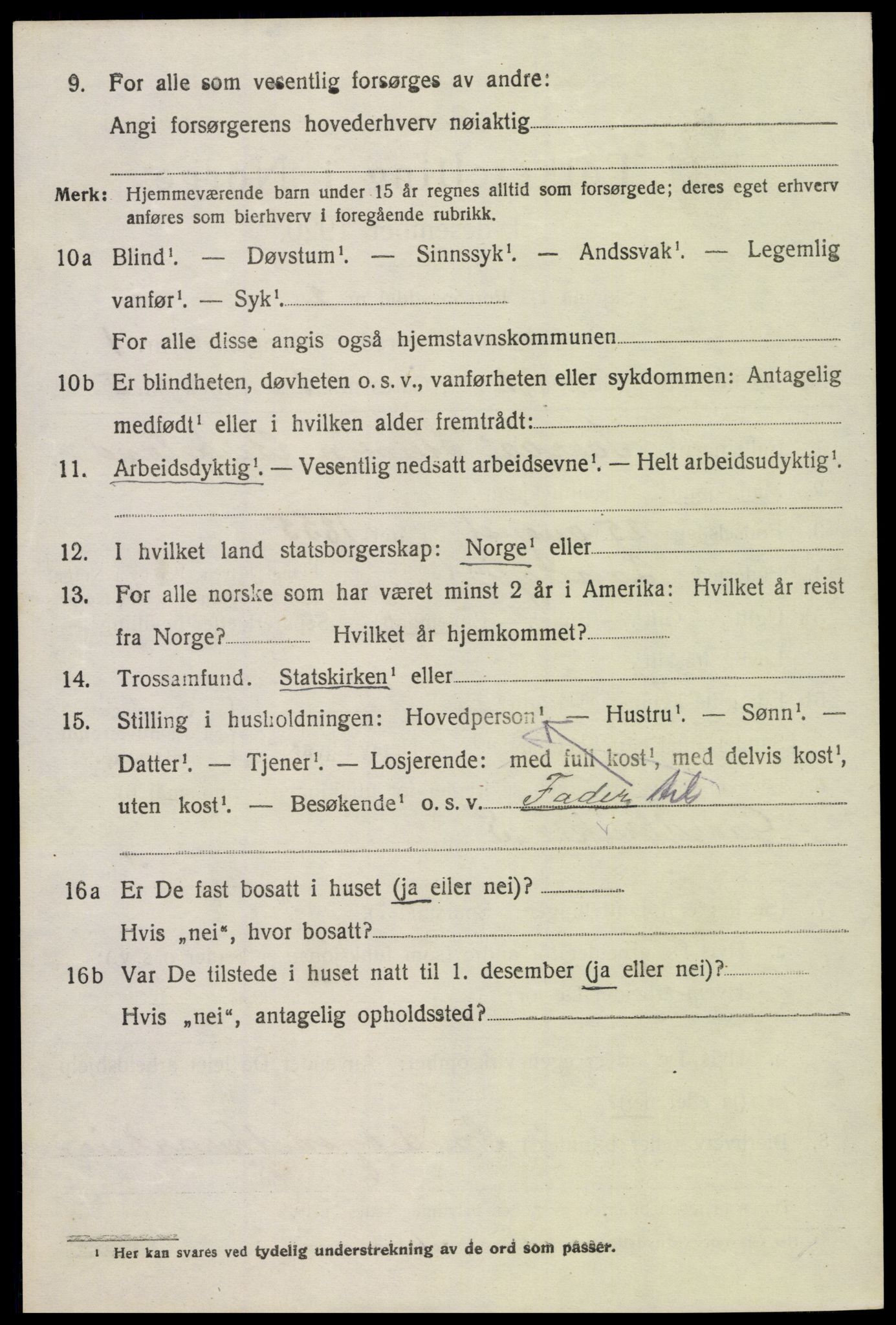 SAK, 1920 census for Bygland, 1920, p. 902