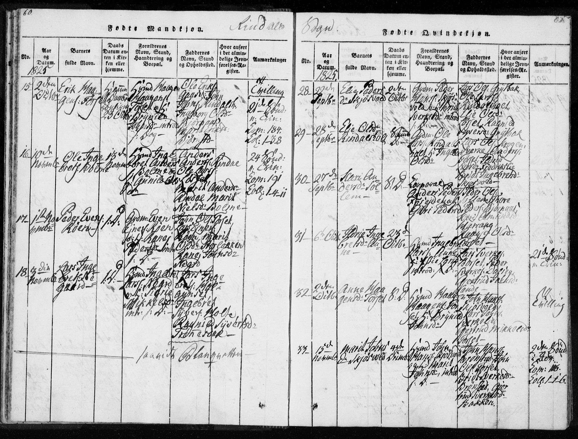 Ministerialprotokoller, klokkerbøker og fødselsregistre - Møre og Romsdal, SAT/A-1454/595/L1041: Parish register (official) no. 595A03, 1819-1829, p. 60-61