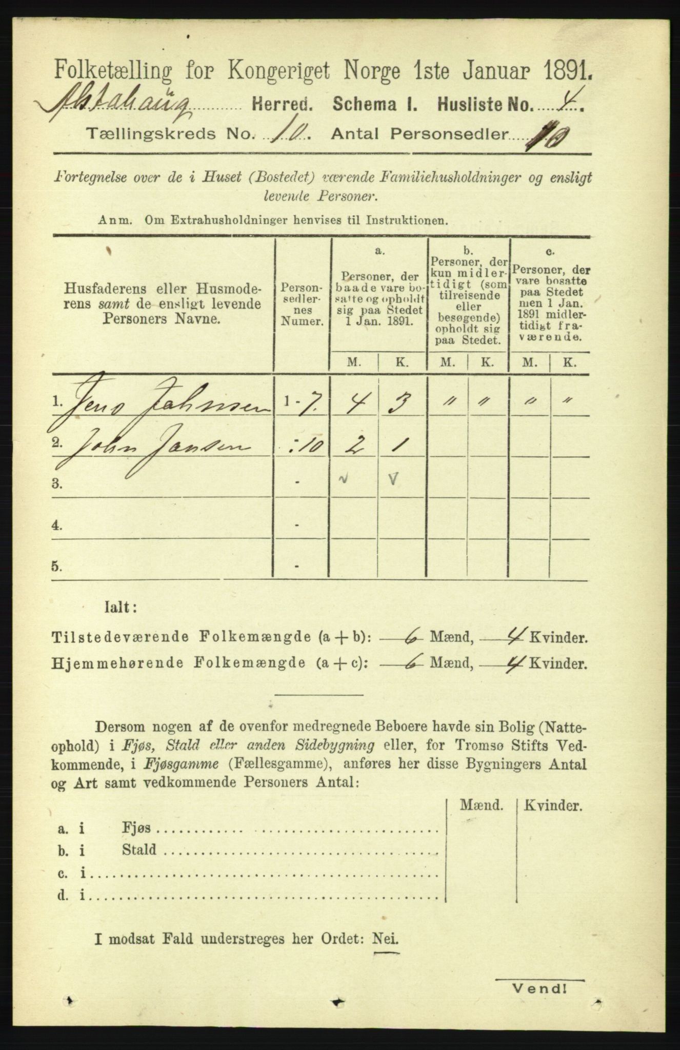 RA, 1891 census for 1820 Alstahaug, 1891, p. 3467