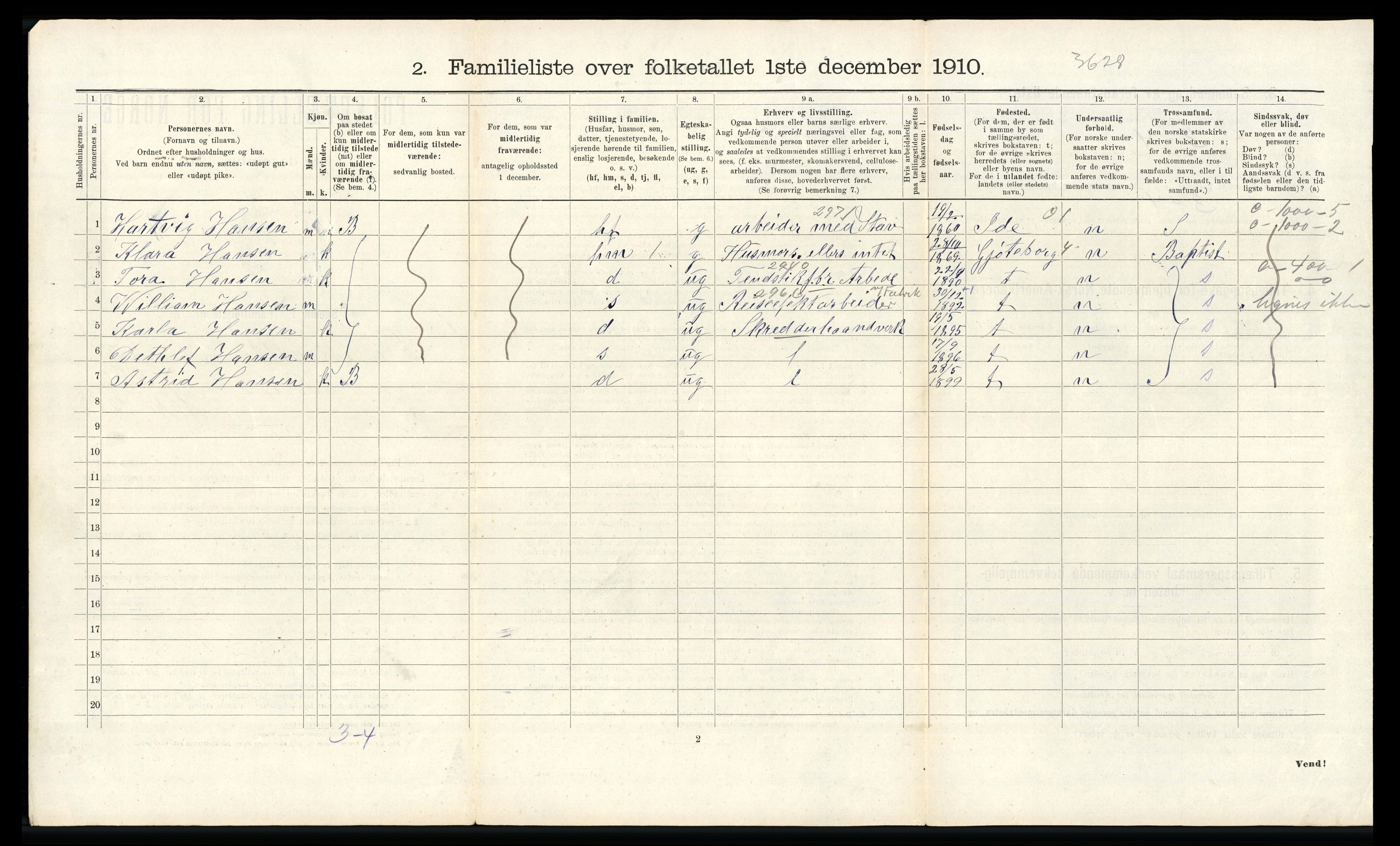 RA, 1910 census for Fredrikshald, 1910, p. 2223