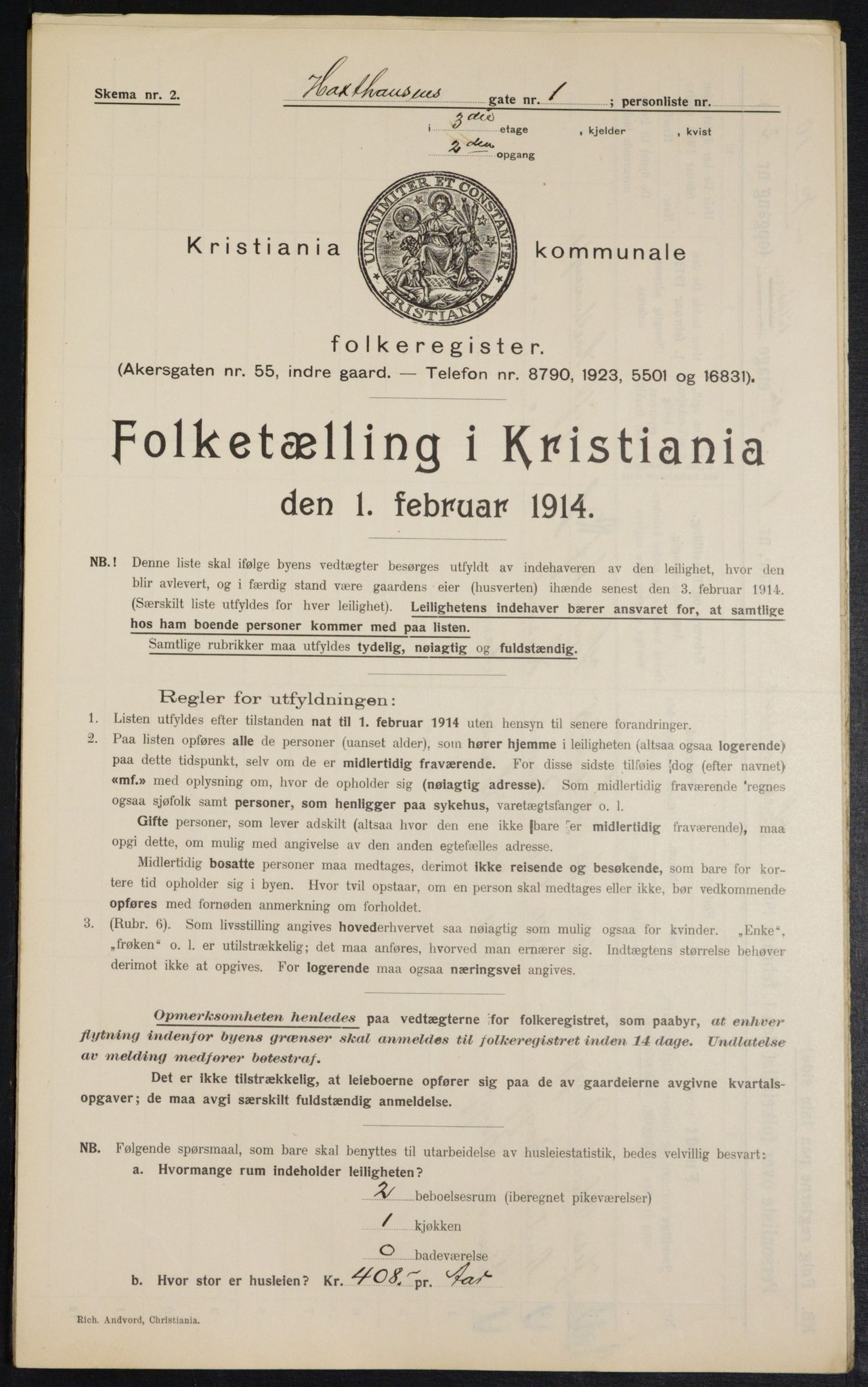 OBA, Municipal Census 1914 for Kristiania, 1914, p. 35568