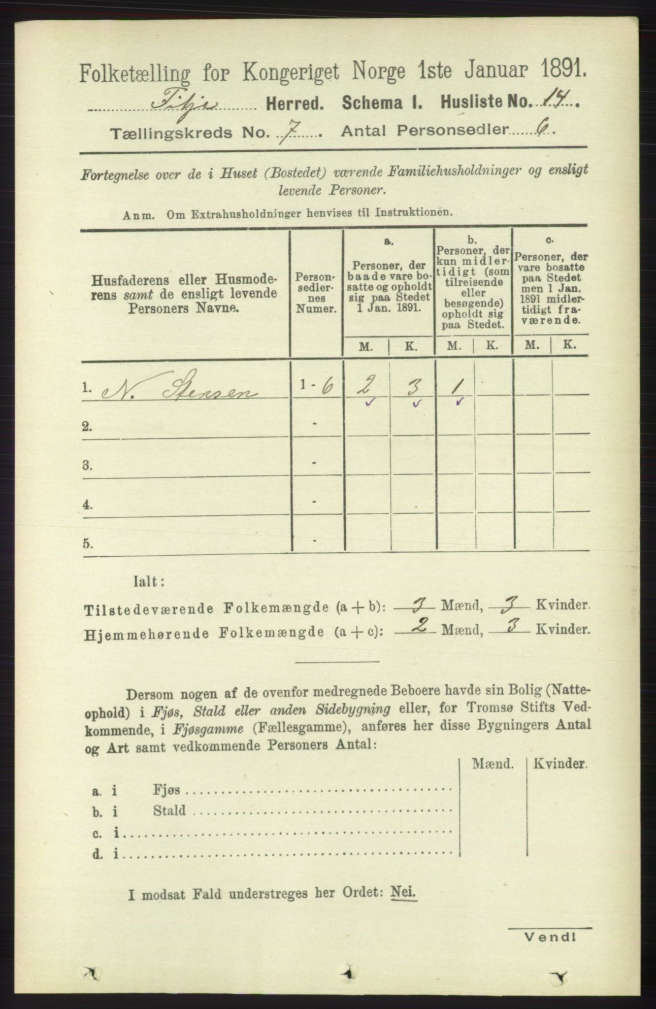 RA, 1891 census for 1222 Fitjar, 1891, p. 2759