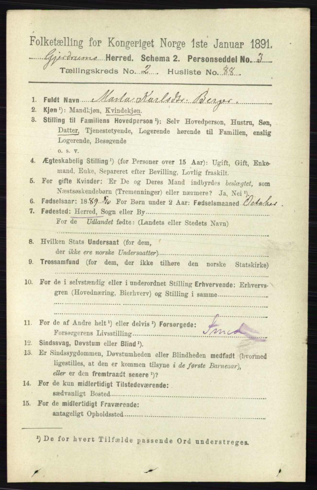 RA, 1891 census for 0234 Gjerdrum, 1891, p. 1079