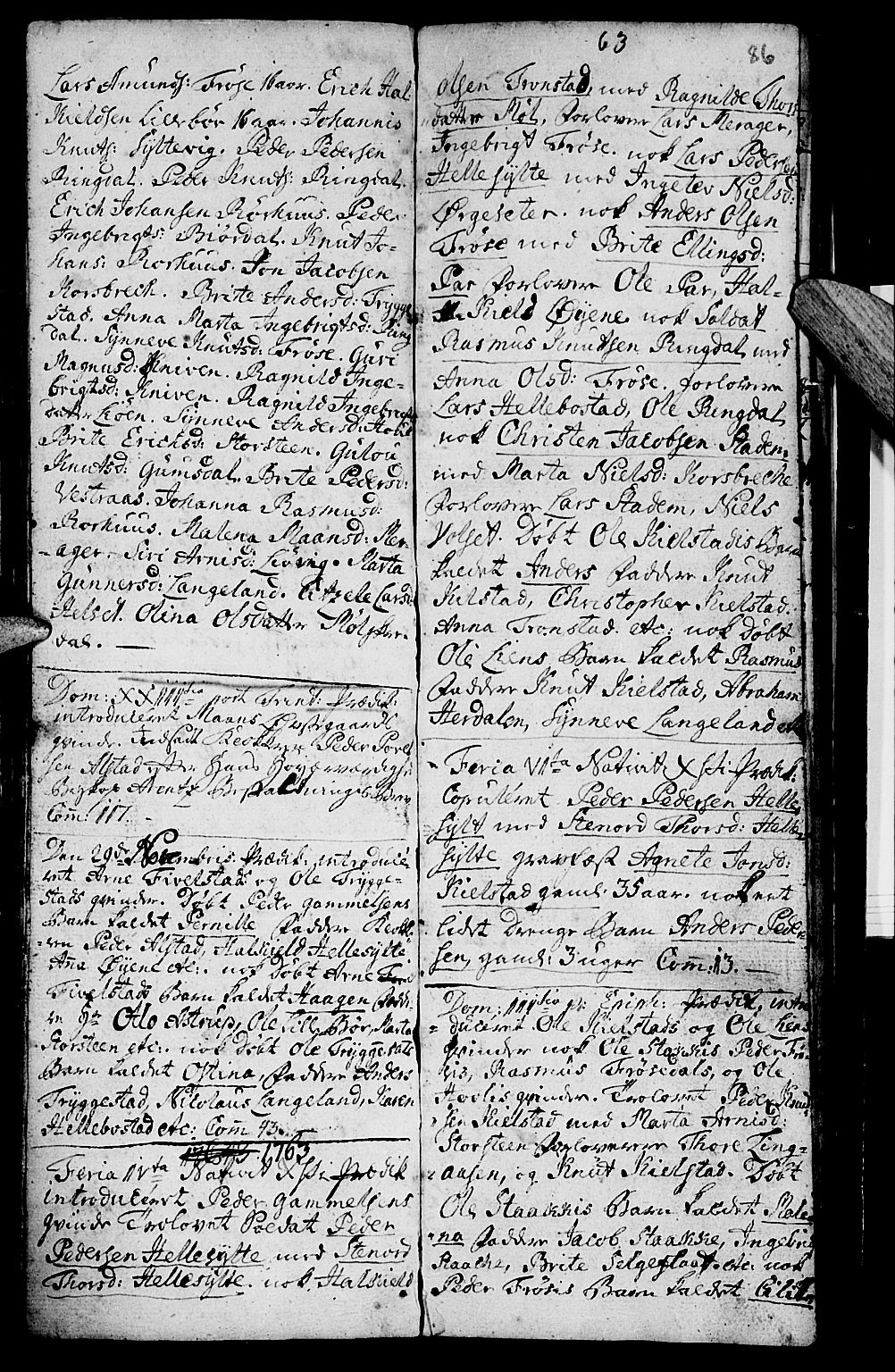 Ministerialprotokoller, klokkerbøker og fødselsregistre - Møre og Romsdal, SAT/A-1454/519/L0243: Parish register (official) no. 519A02, 1760-1770, p. 85-86