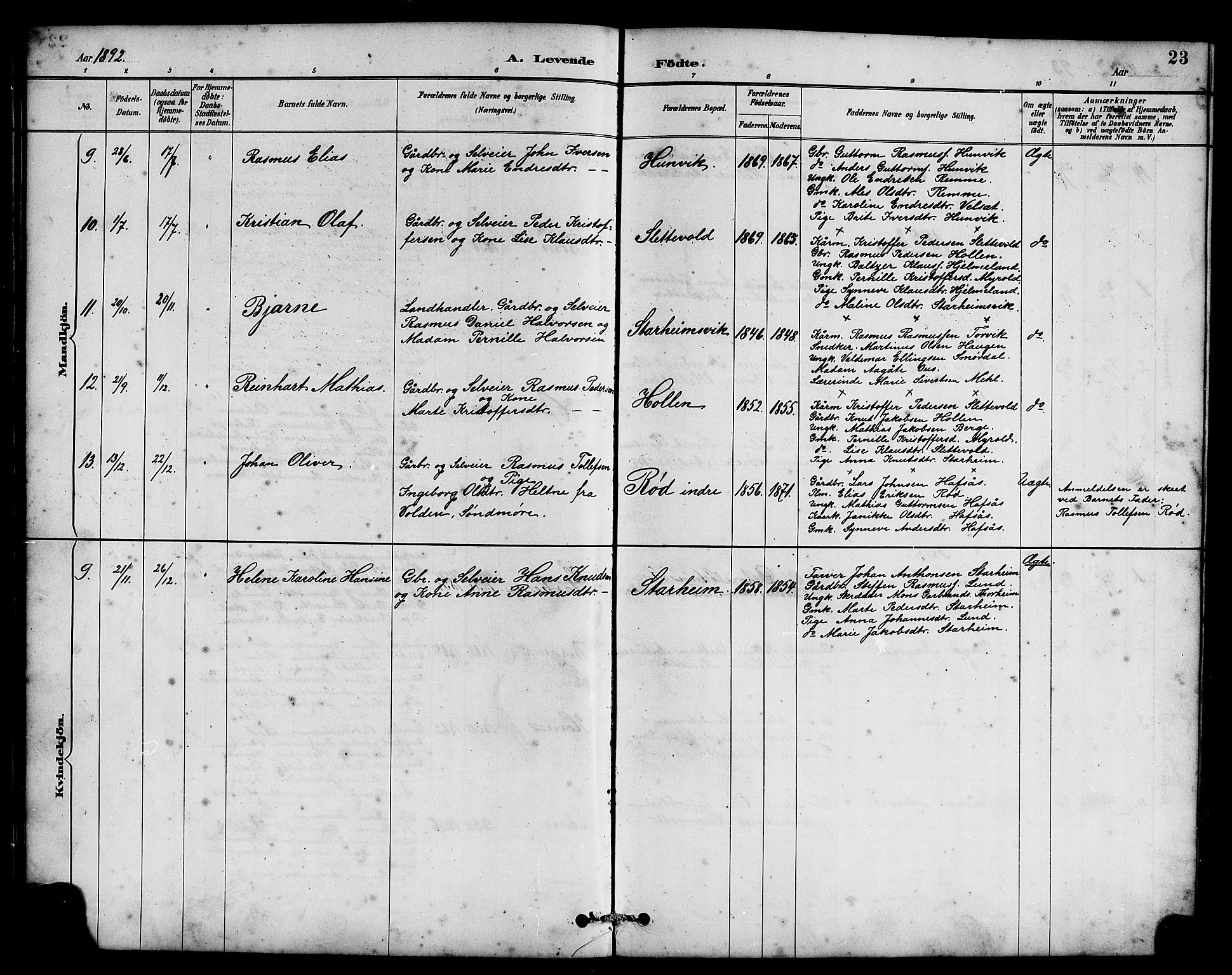 Eid sokneprestembete, AV/SAB-A-82301/H/Hab/Habc/L0002: Parish register (copy) no. C 2, 1887-1906, p. 23