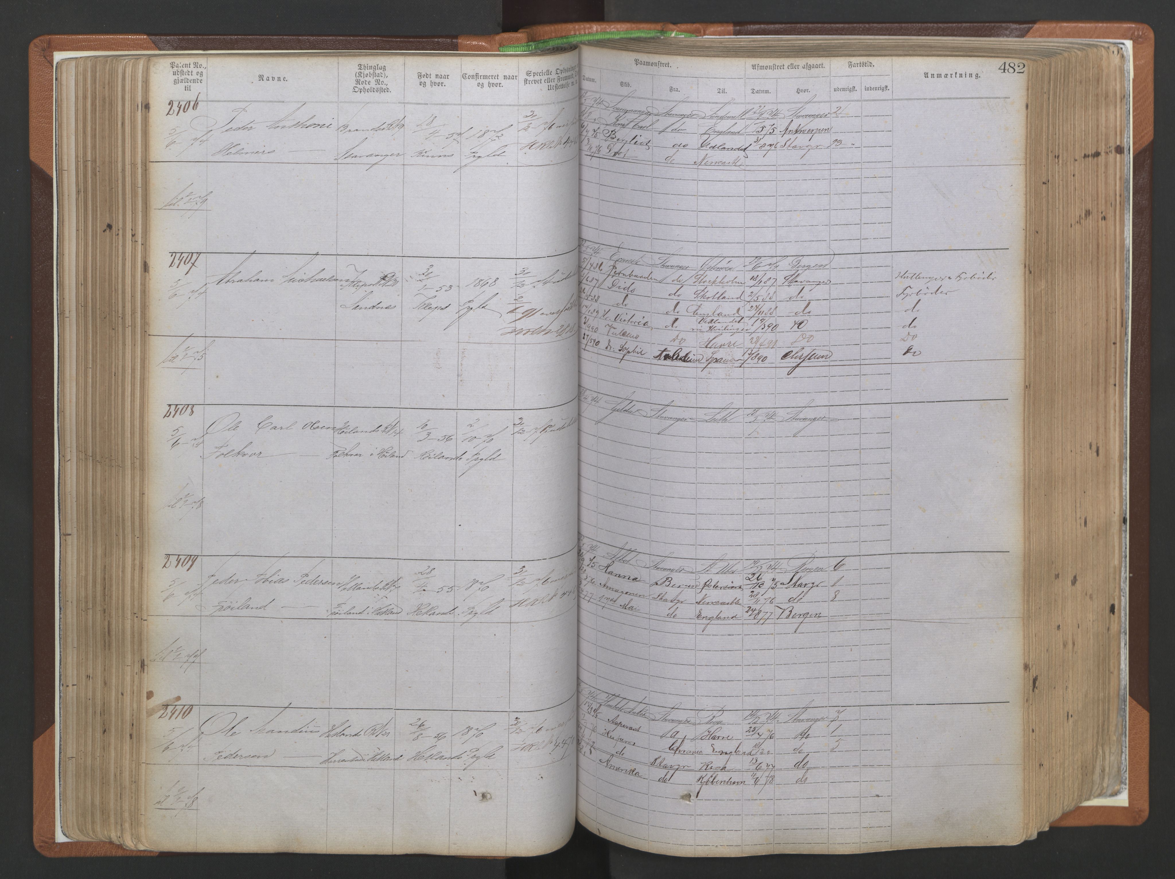 Stavanger sjømannskontor, AV/SAST-A-102006/F/Ff/L0009: Annotasjonsrulle, patentnr. 1805-3605 (dublett), 1872-1900, p. 125