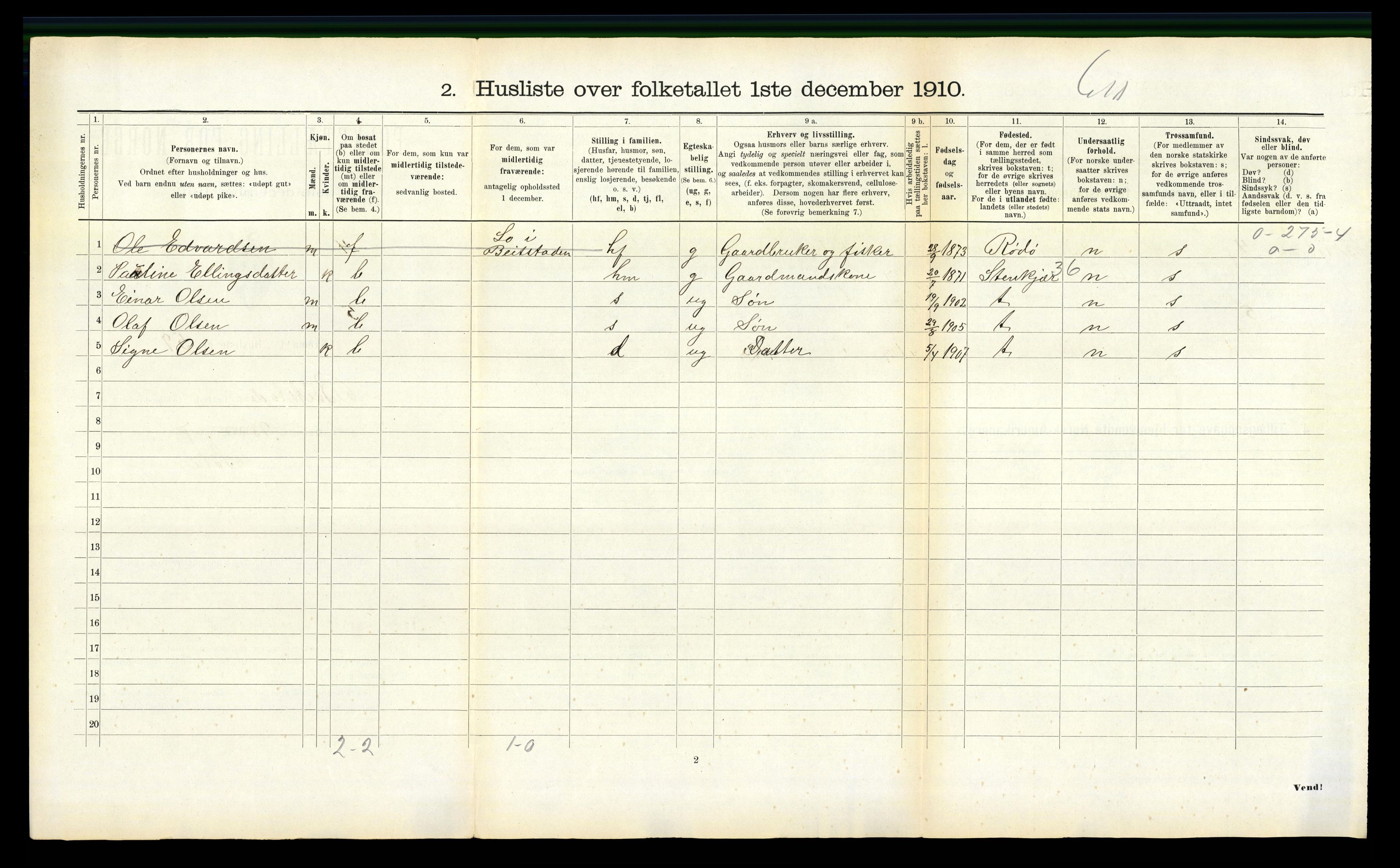 RA, 1910 census for Beitstad, 1910, p. 830