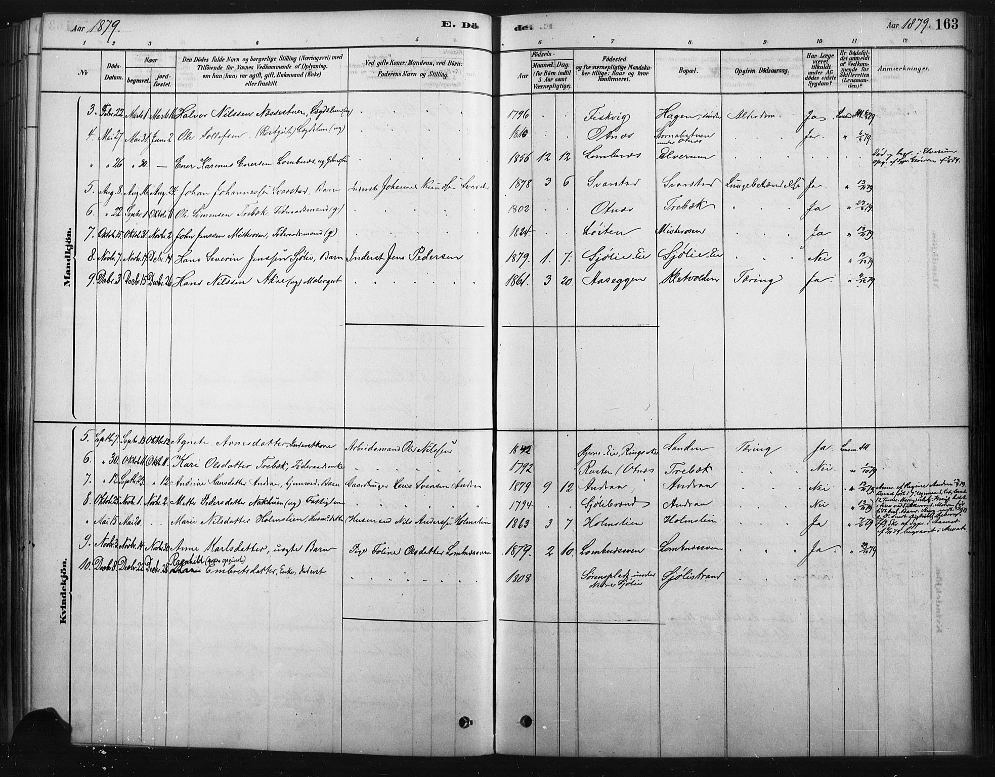 Rendalen prestekontor, AV/SAH-PREST-054/H/Ha/Haa/L0010: Parish register (official) no. 10, 1878-1901, p. 163