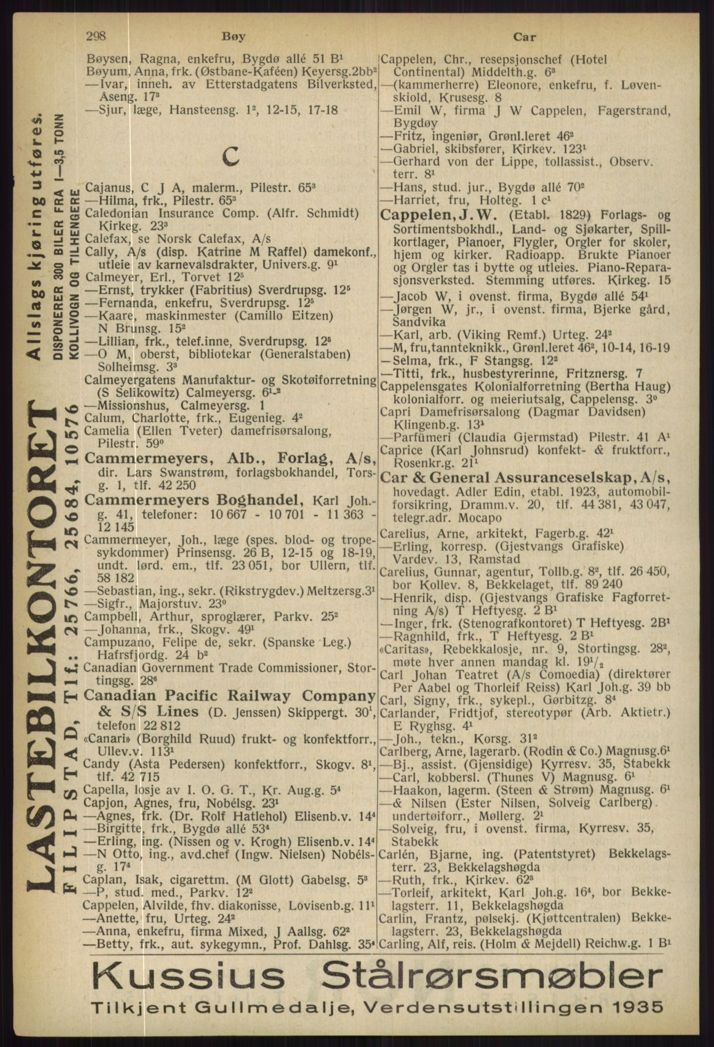 Kristiania/Oslo adressebok, PUBL/-, 1936, p. 298