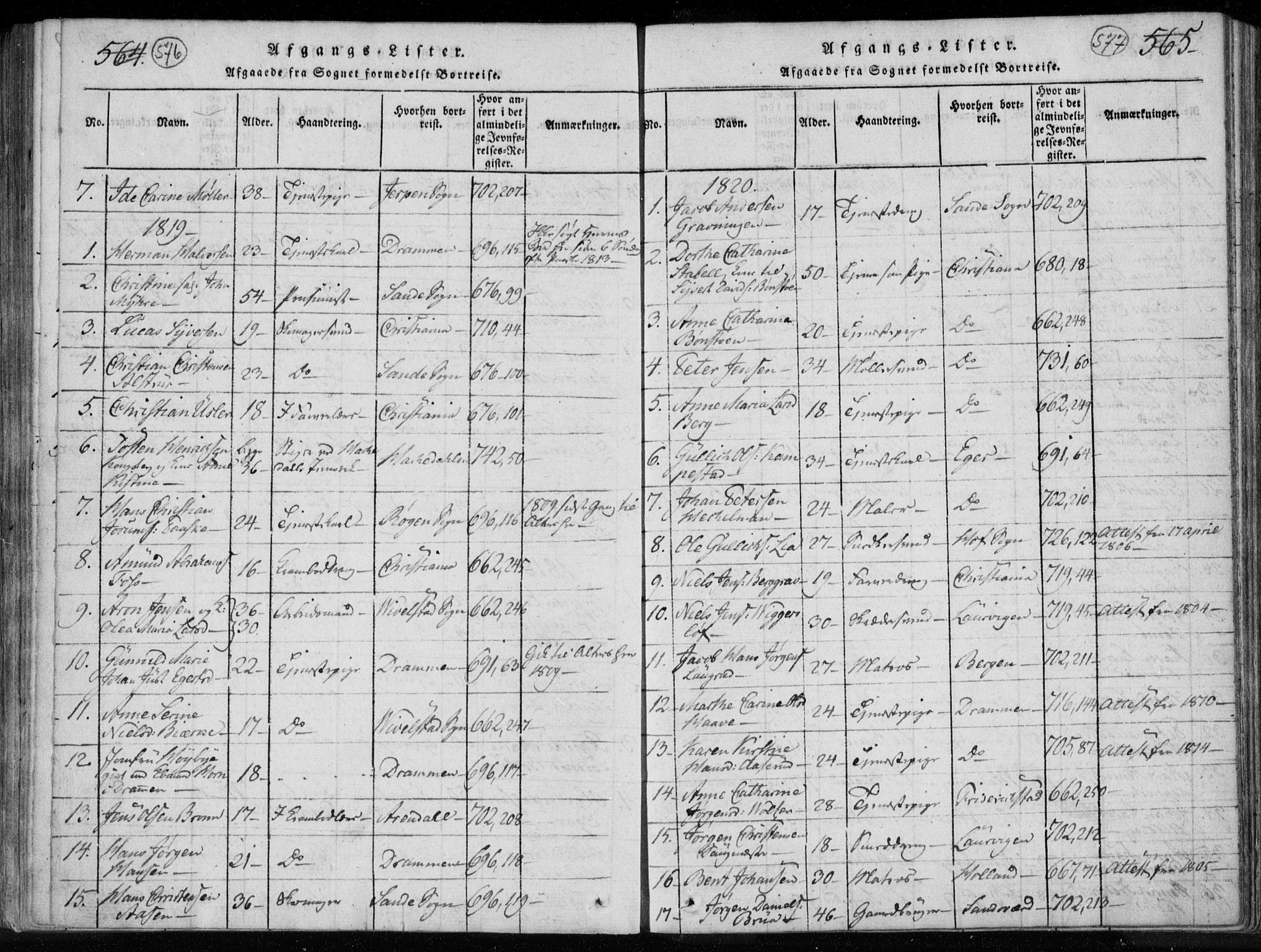 Kongsberg kirkebøker, SAKO/A-22/F/Fa/L0008: Parish register (official) no. I 8, 1816-1839, p. 576-577