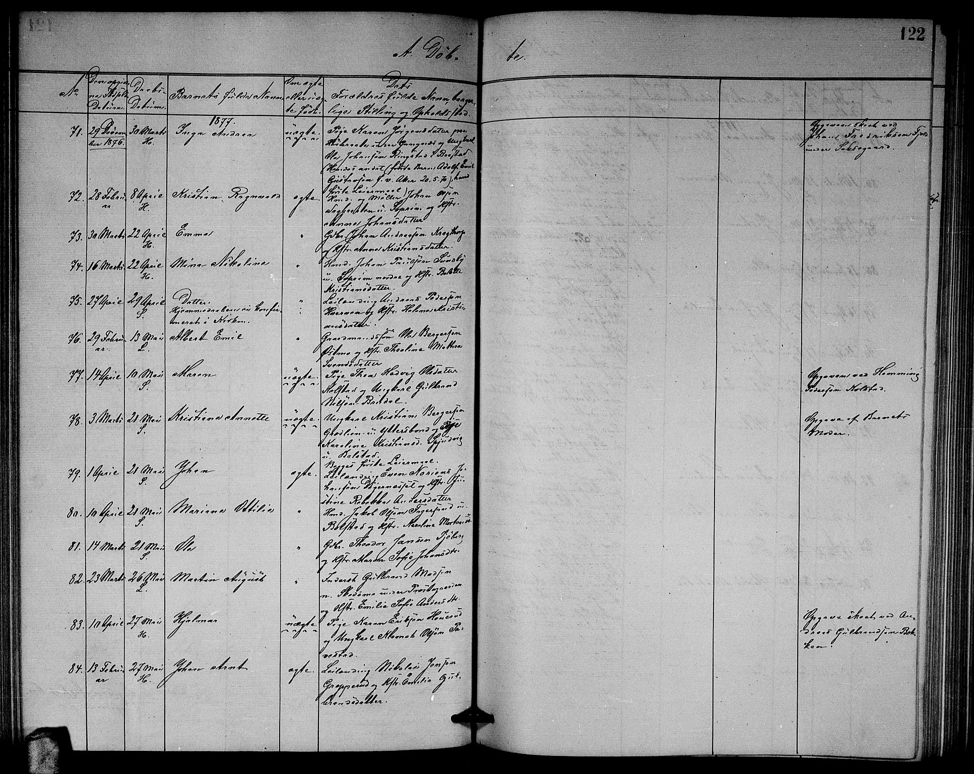 Høland prestekontor Kirkebøker, AV/SAO-A-10346a/G/Ga/L0006: Parish register (copy) no. I 6, 1869-1879, p. 122