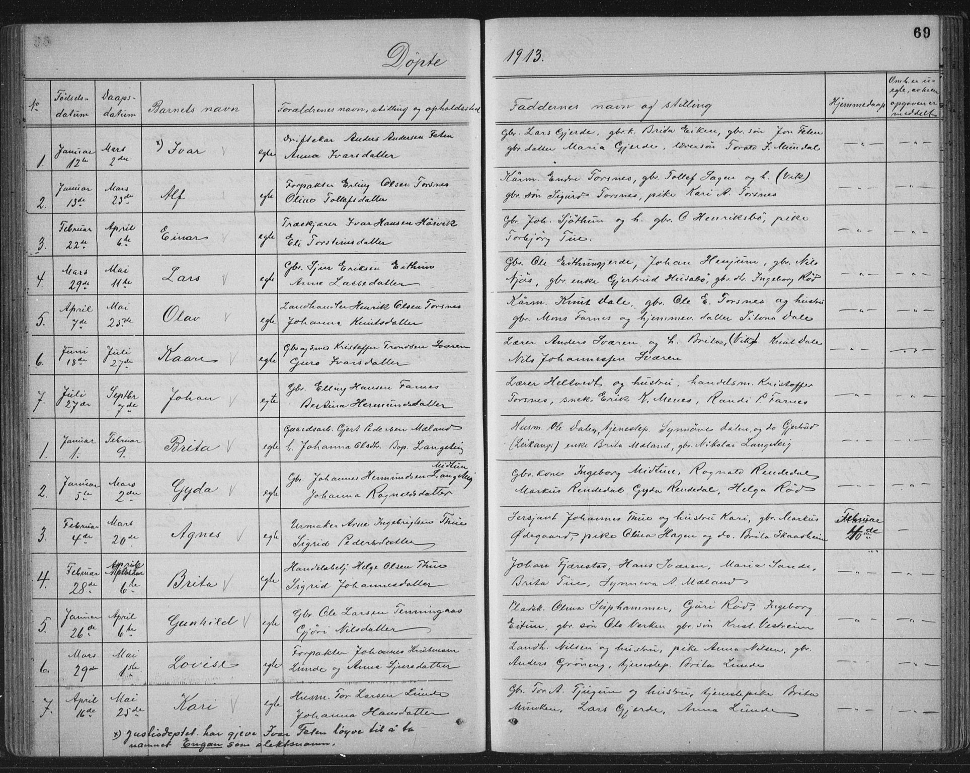 Balestrand sokneprestembete, SAB/A-79601/H/Hab/Haba/L0002: Parish register (copy) no. A 2, 1880-1919, p. 69