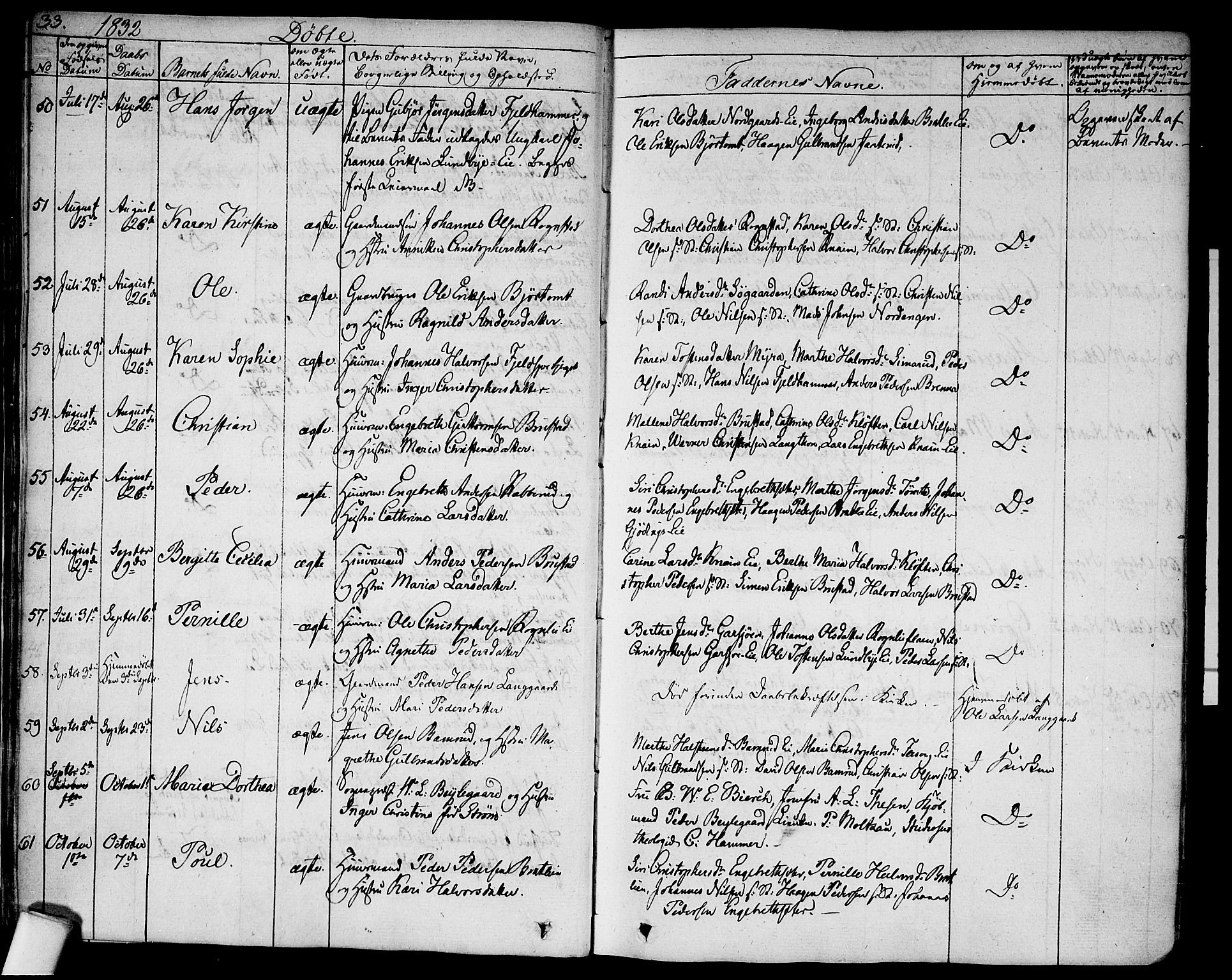 Hurdal prestekontor Kirkebøker, AV/SAO-A-10889/F/Fa/L0004: Parish register (official) no. I 4, 1828-1845, p. 33