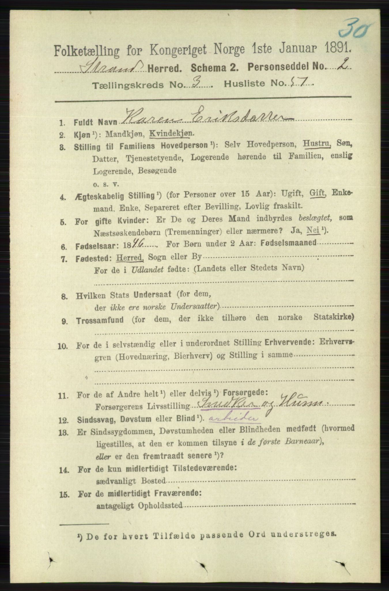 RA, 1891 census for 1130 Strand, 1891, p. 1006