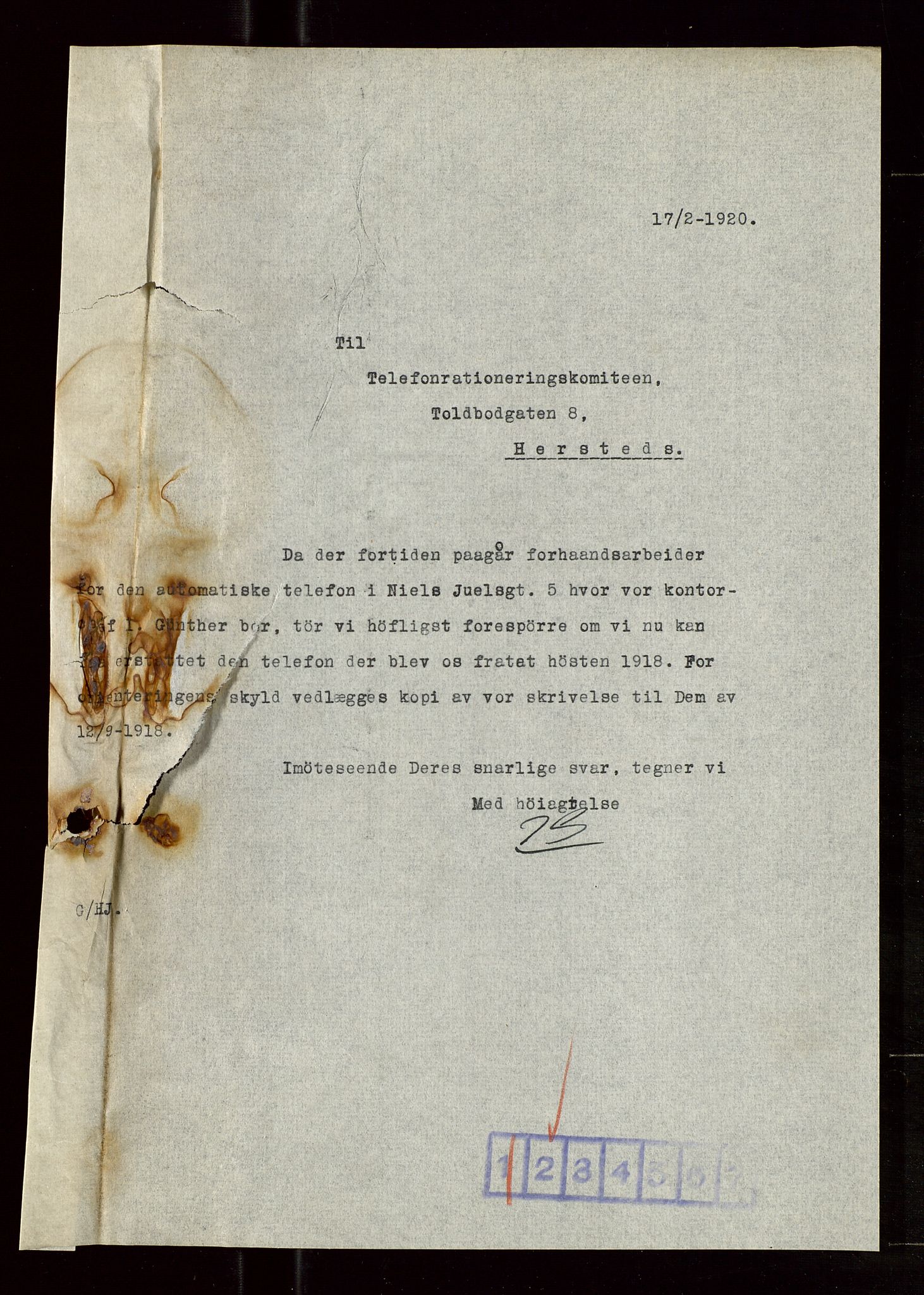 Pa 1521 - A/S Norske Shell, AV/SAST-A-101915/E/Ea/Eaa/L0009: Sjefskorrespondanse, 1920, p. 9