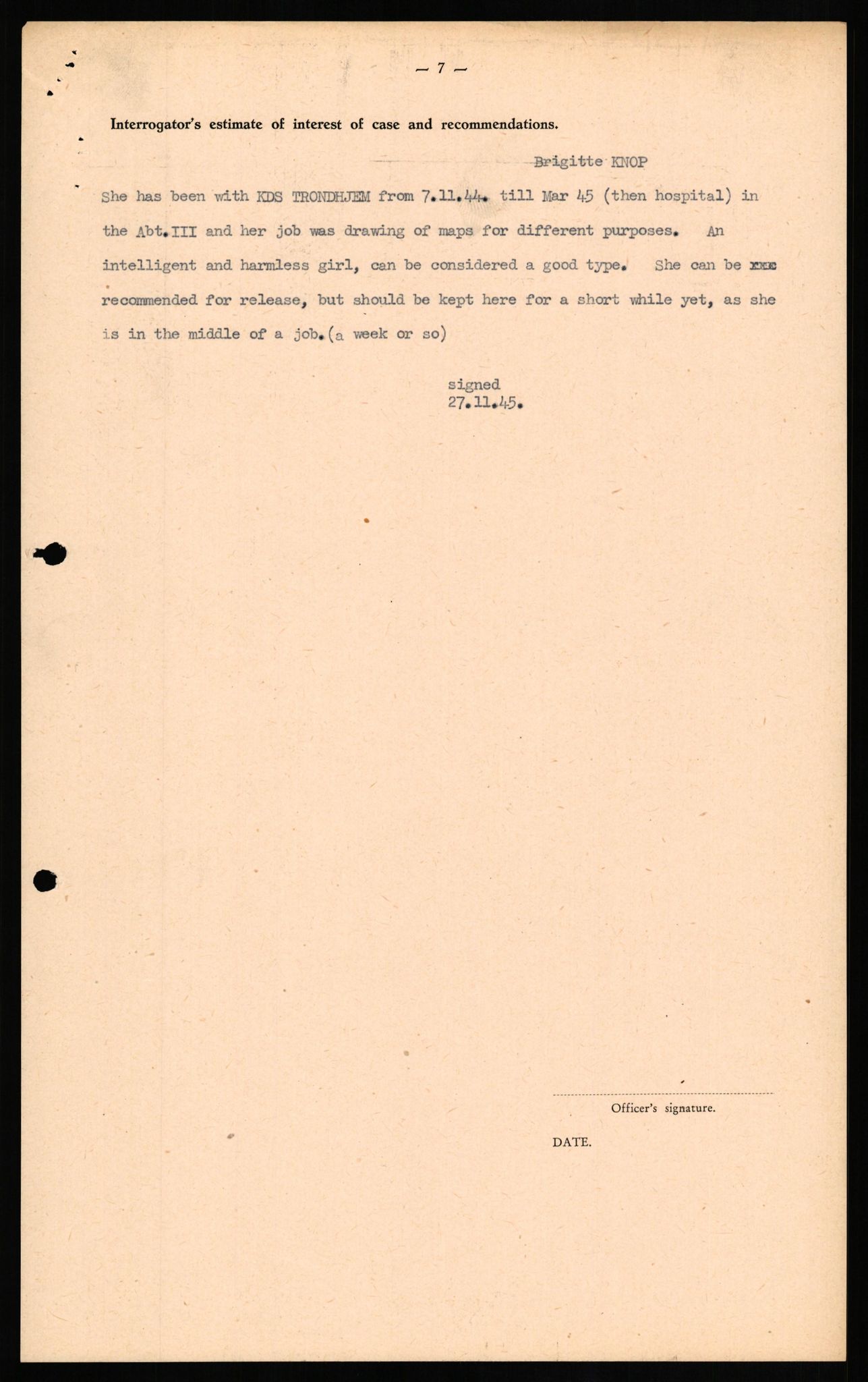 Forsvaret, Forsvarets overkommando II, AV/RA-RAFA-3915/D/Db/L0017: CI Questionaires. Tyske okkupasjonsstyrker i Norge. Tyskere., 1945-1946, p. 160