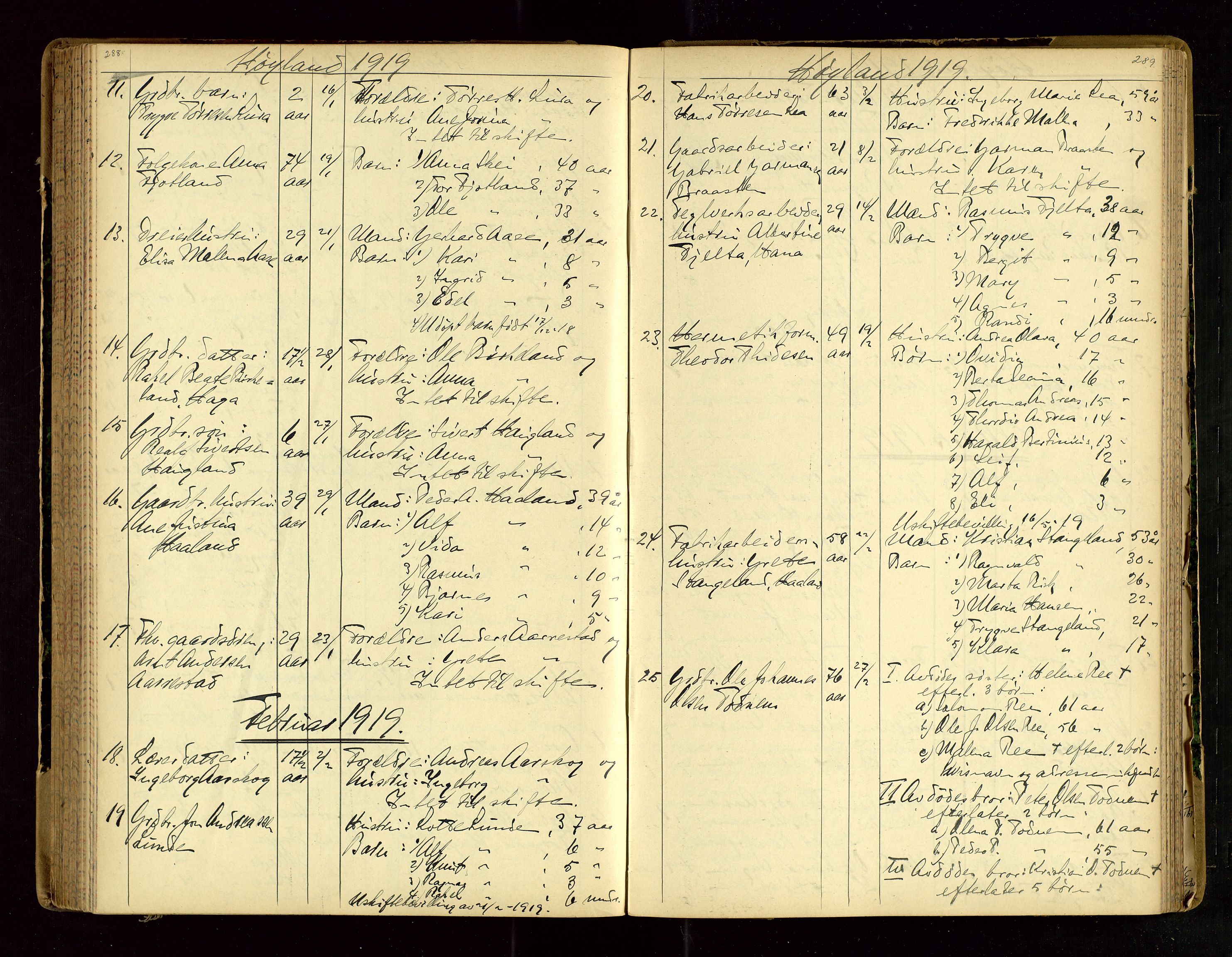Jæren sorenskriveri, AV/SAST-A-100310/01/5/52/52B/L0003: DØDSFALLPROTOKOLL, 1910-1916, p. 288-289