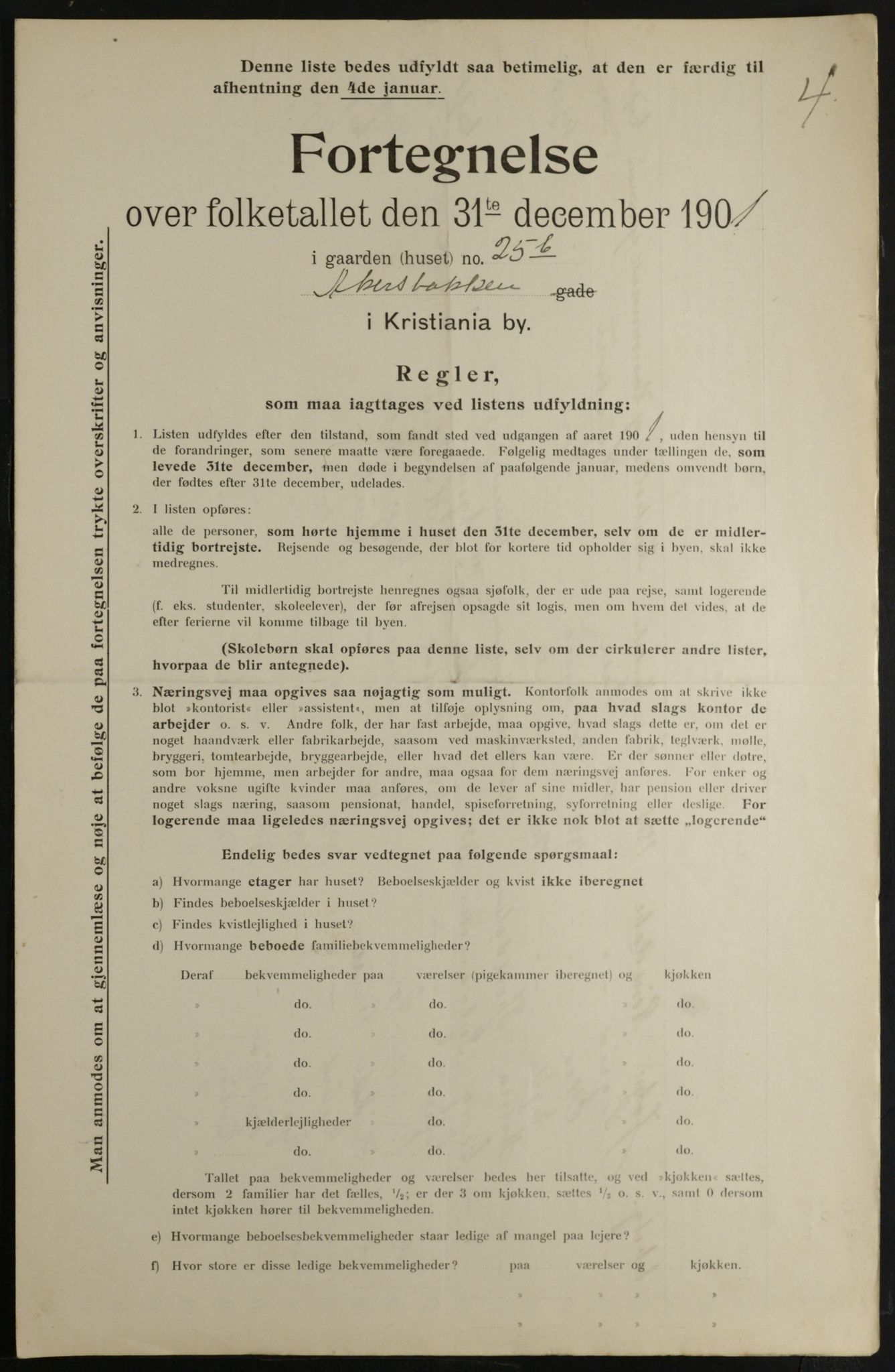 OBA, Municipal Census 1901 for Kristiania, 1901, p. 1350