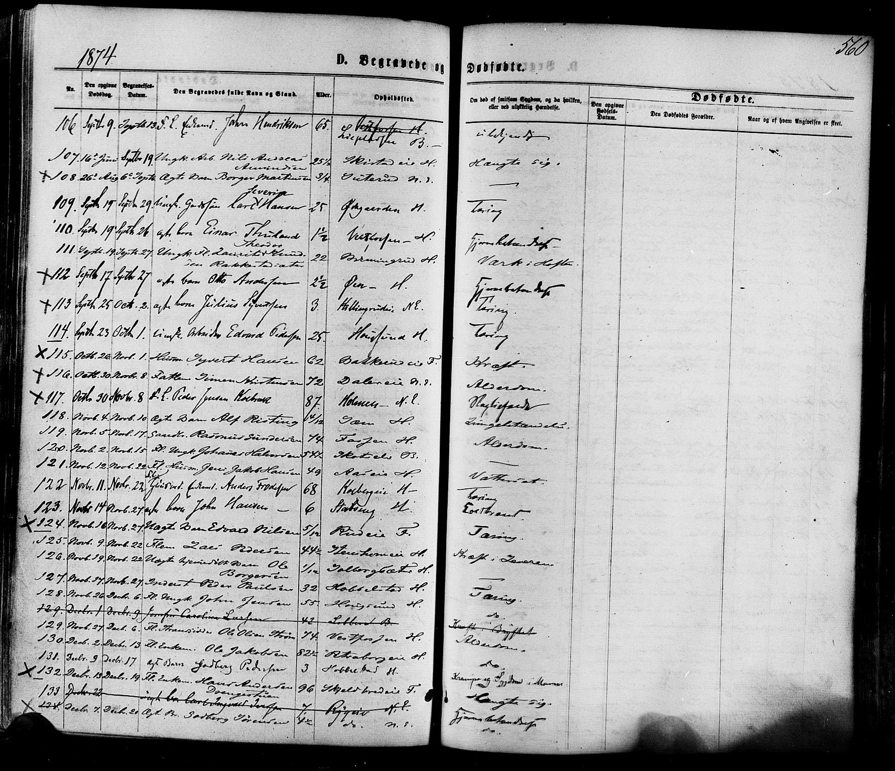 Eiker kirkebøker, AV/SAKO-A-4/F/Fa/L0017: Parish register (official) no. I 17, 1869-1877, p. 560