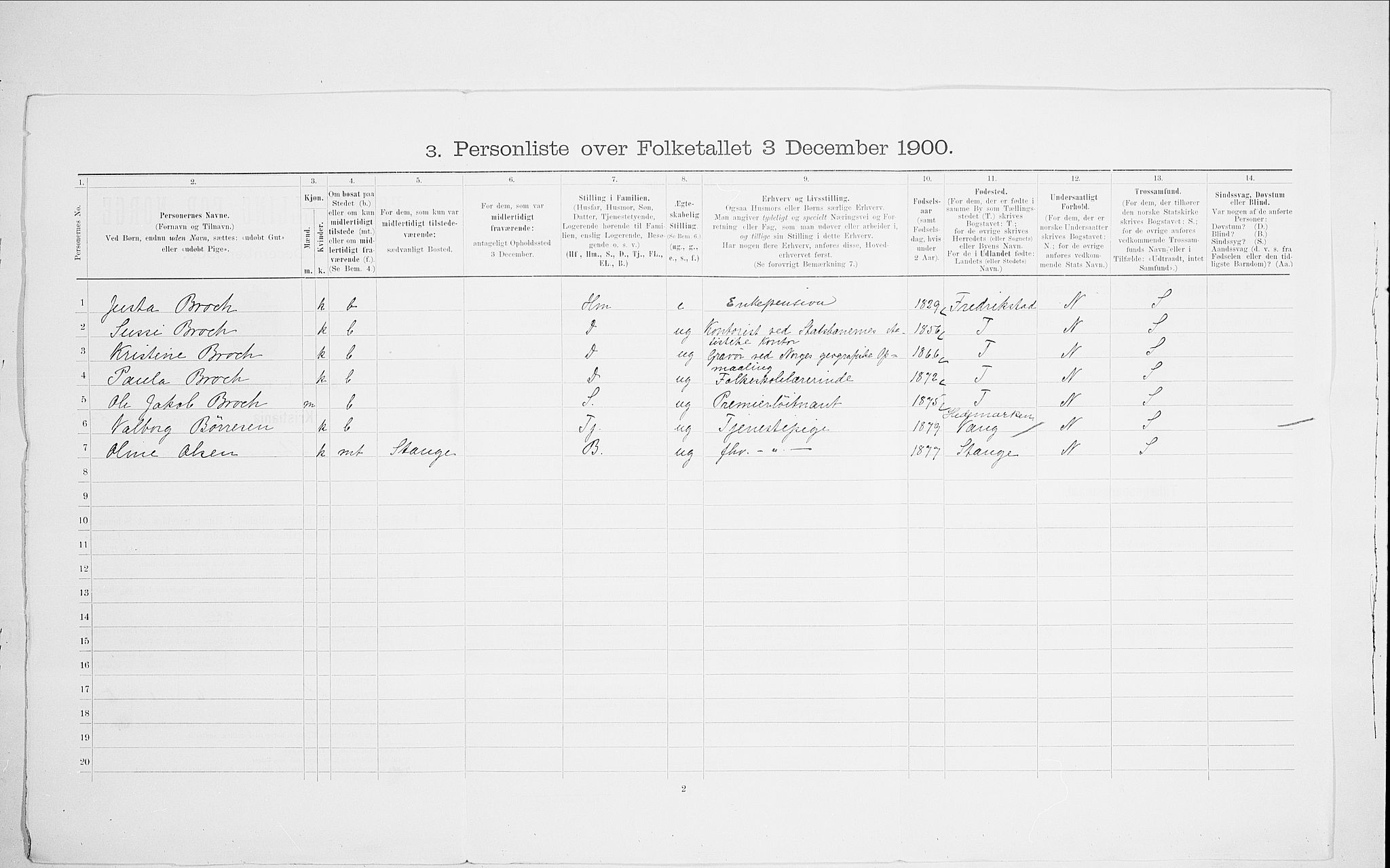 SAO, 1900 census for Kristiania, 1900, p. 97399