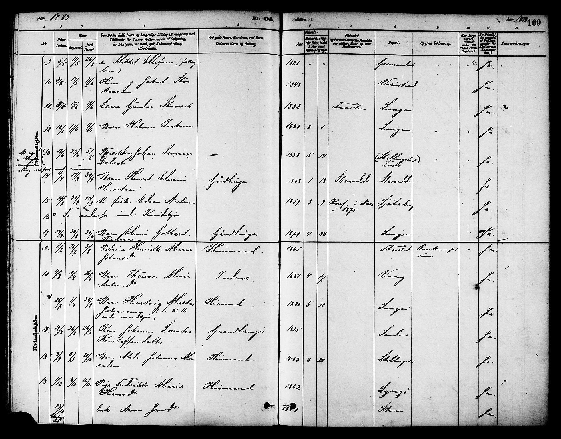 Ministerialprotokoller, klokkerbøker og fødselsregistre - Nord-Trøndelag, SAT/A-1458/784/L0672: Parish register (official) no. 784A07, 1880-1887, p. 169