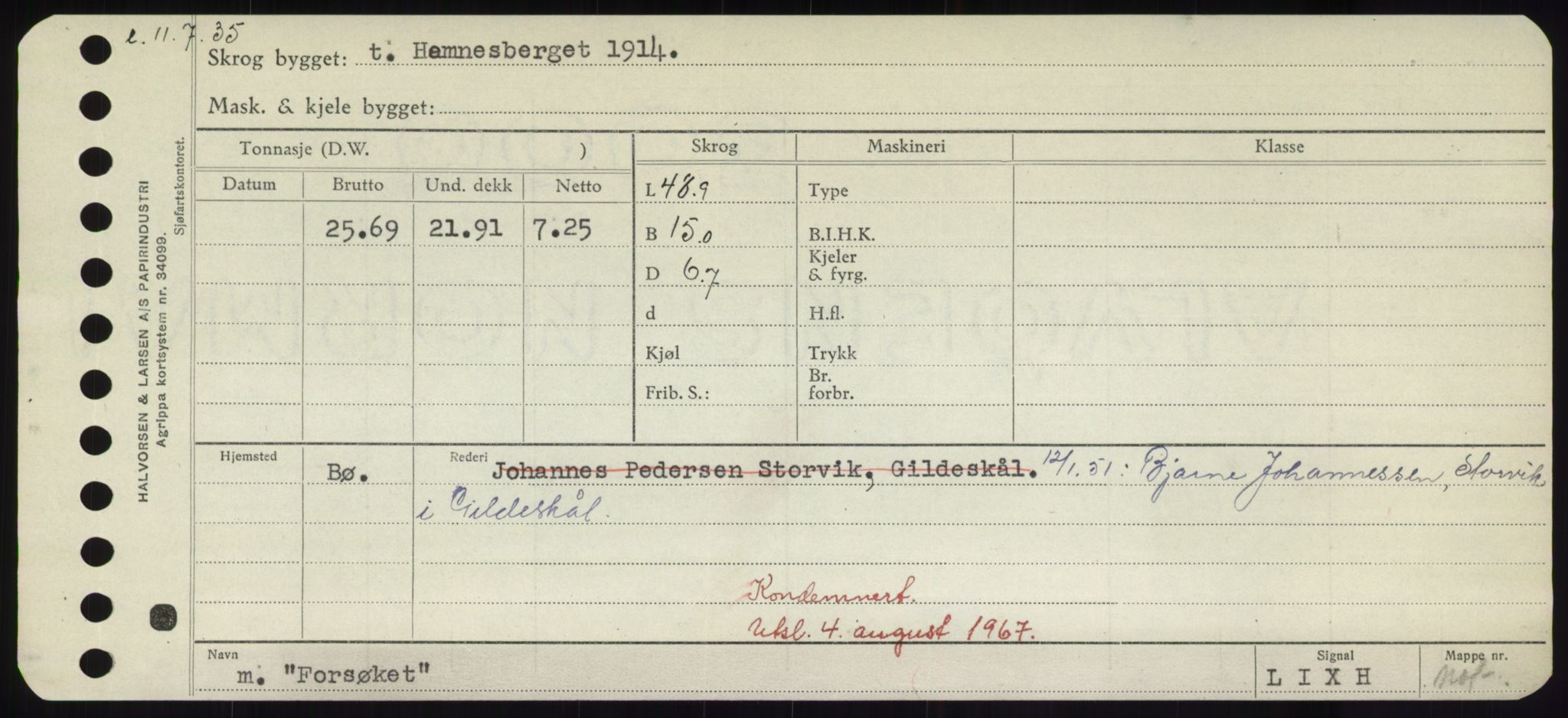 Sjøfartsdirektoratet med forløpere, Skipsmålingen, RA/S-1627/H/Hd/L0011: Fartøy, Fla-Får, p. 193