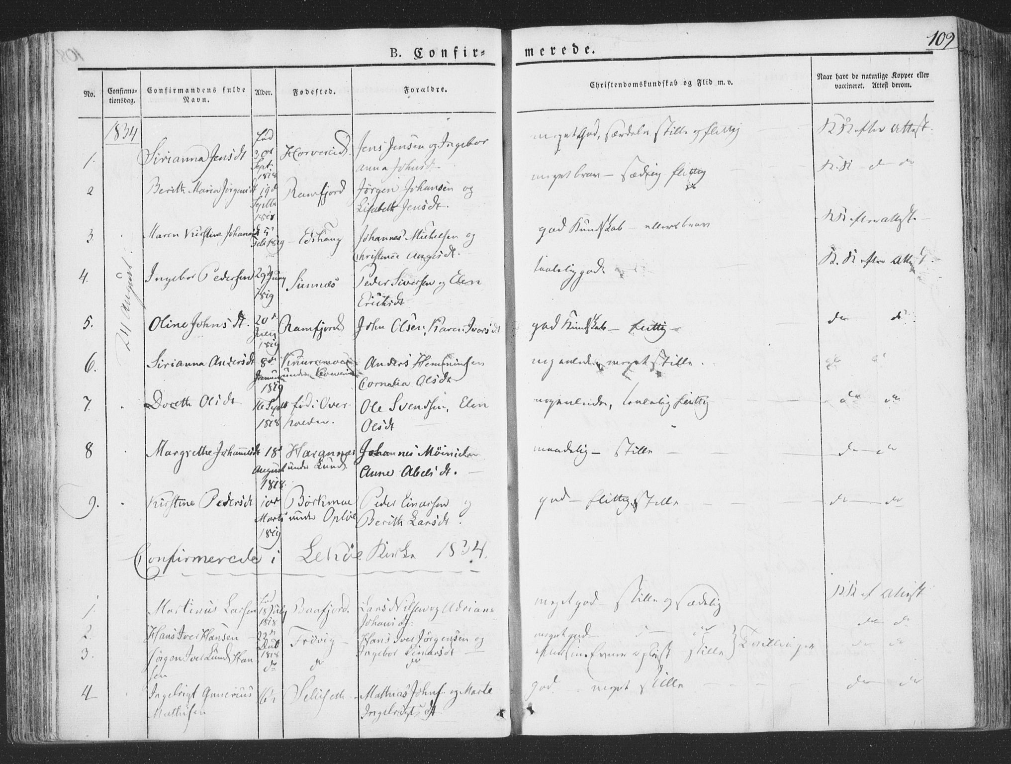 Ministerialprotokoller, klokkerbøker og fødselsregistre - Nord-Trøndelag, SAT/A-1458/780/L0639: Parish register (official) no. 780A04, 1830-1844, p. 109