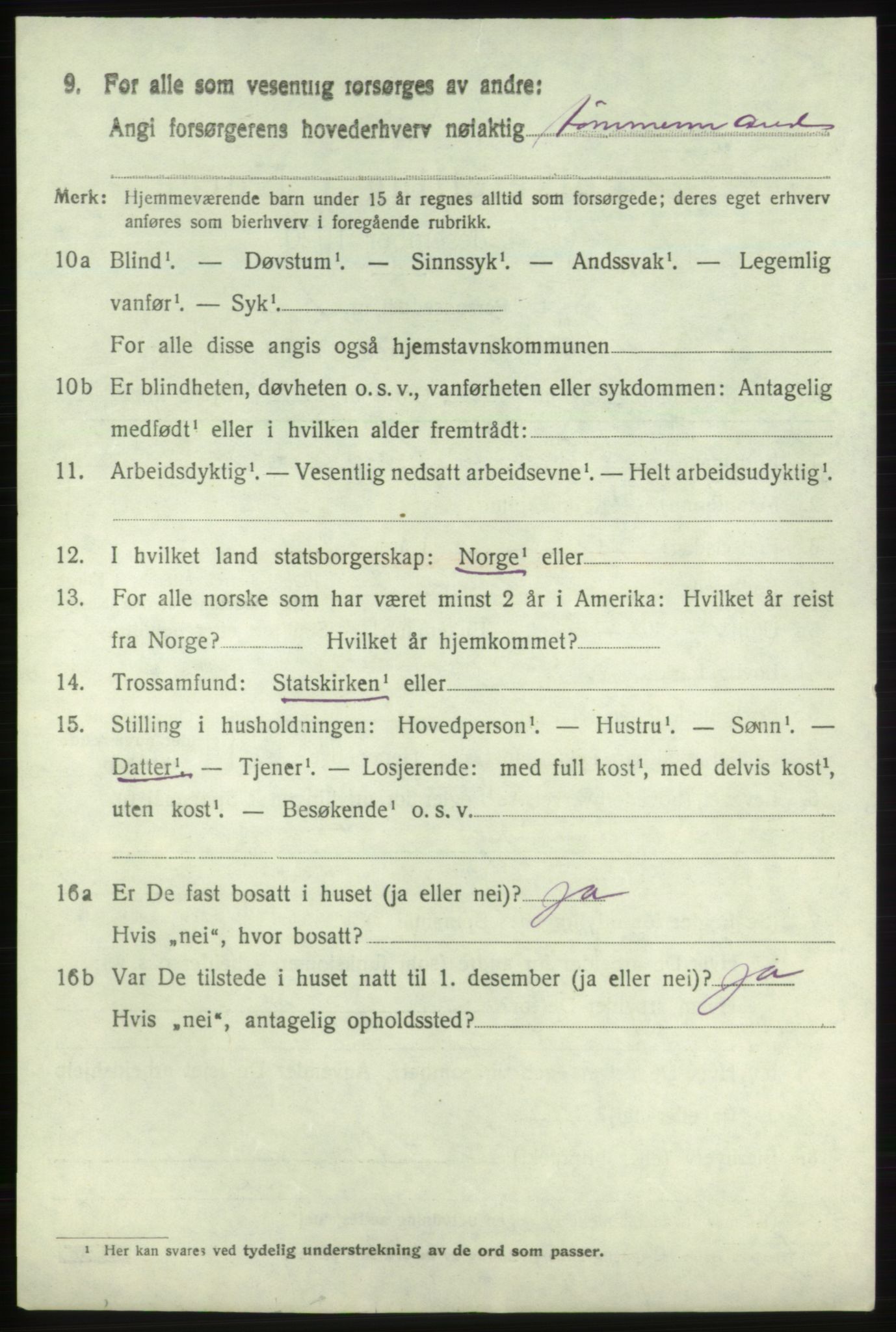 SAB, 1920 census for Fjelberg, 1920, p. 2730