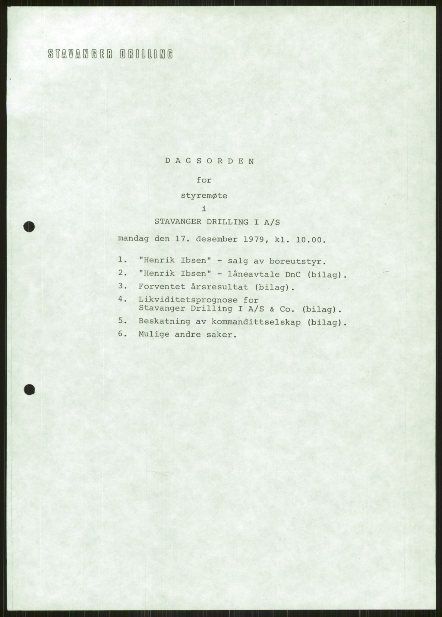 Pa 1503 - Stavanger Drilling AS, AV/SAST-A-101906/A/Ab/Abc/L0003: Styrekorrespondanse Stavanger Drilling I A/S, 1978-1980, p. 7