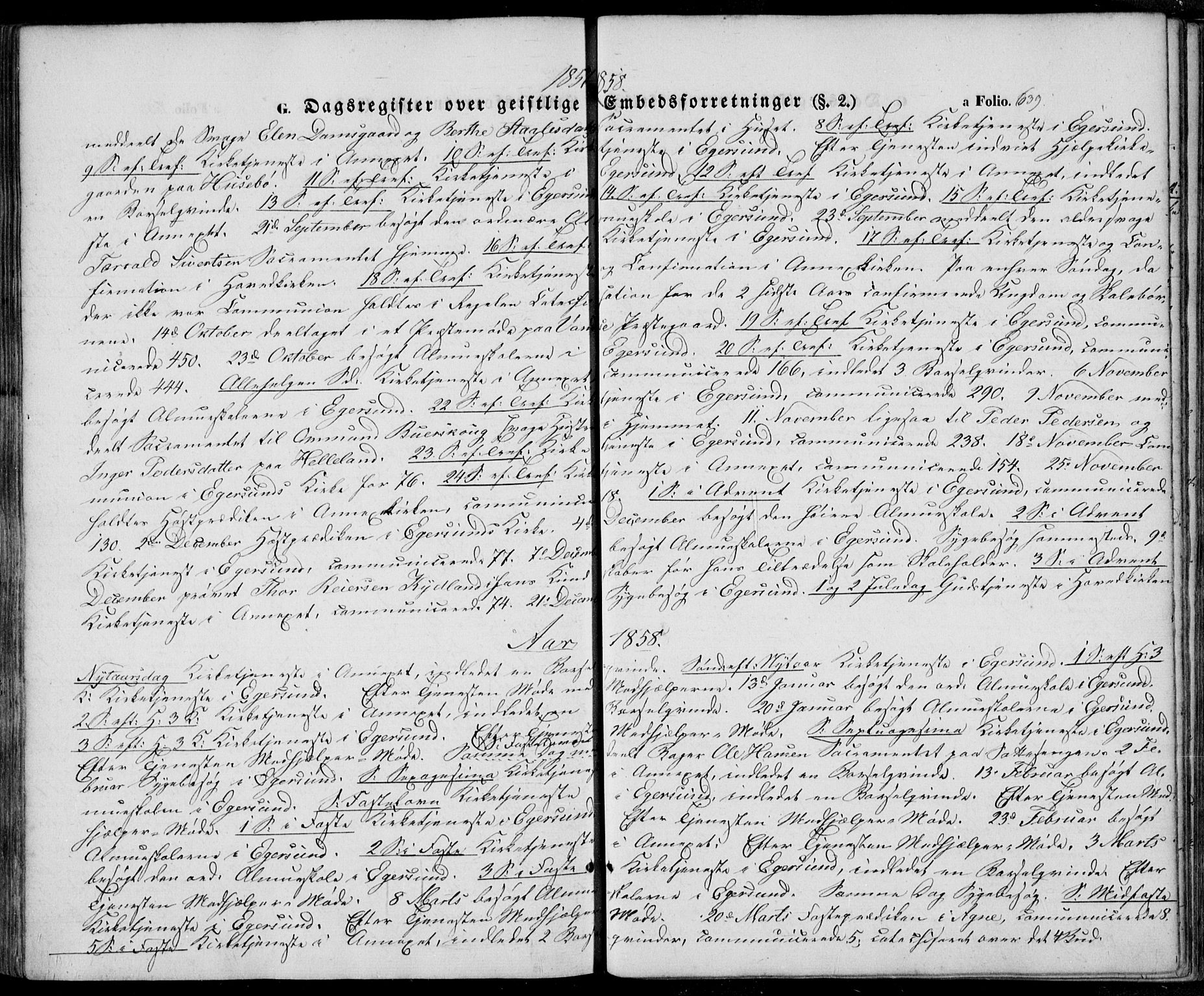 Eigersund sokneprestkontor, SAST/A-101807/S08/L0013: Parish register (official) no. A 12.2, 1850-1865, p. 639