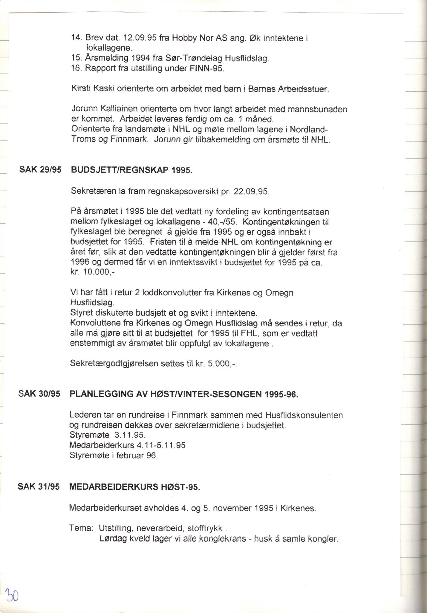 Finnmark Husflidslag, FMFB/A-1134/A/L0004: Møtebok, 1995-2000, p. 34