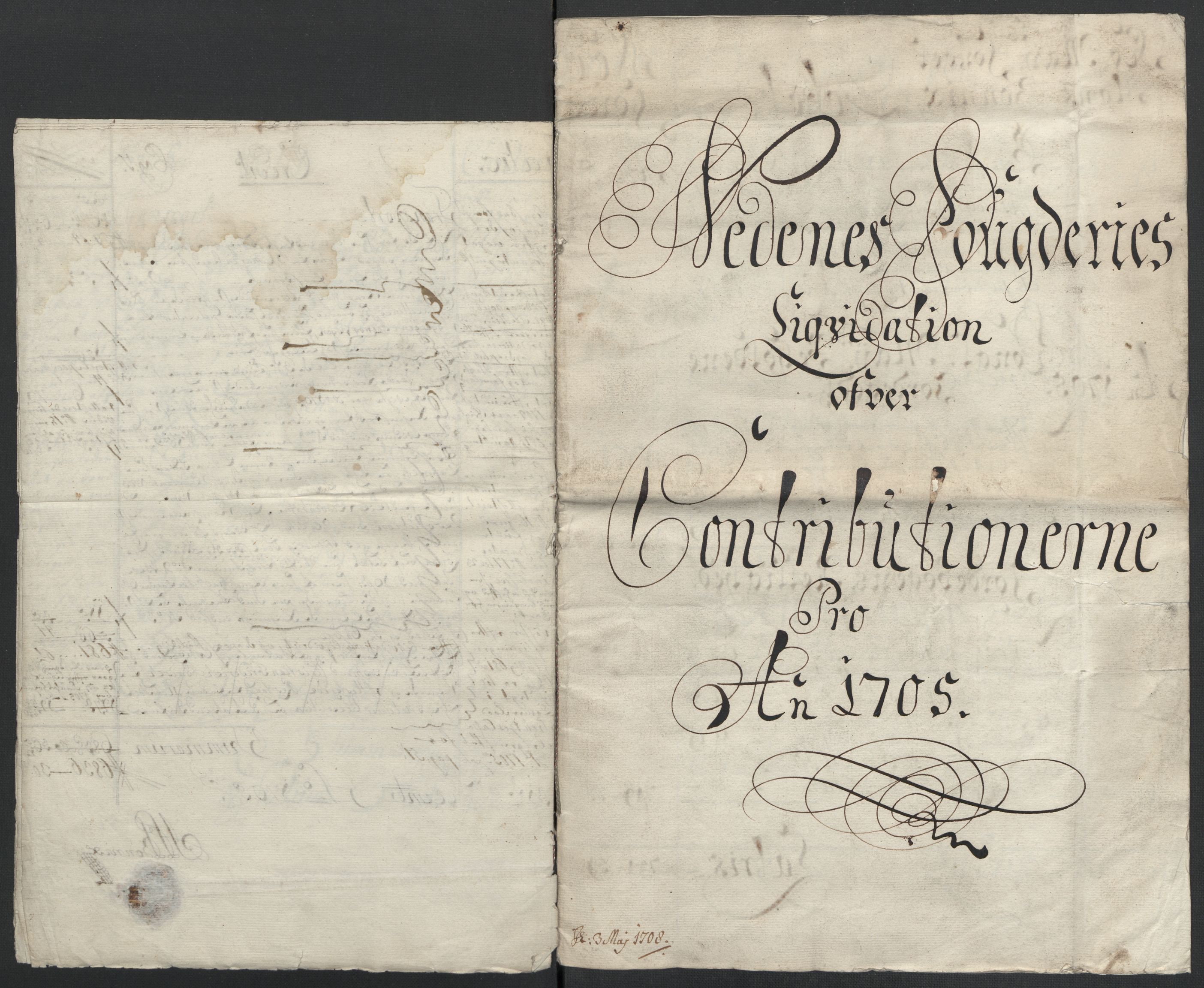 Rentekammeret inntil 1814, Reviderte regnskaper, Fogderegnskap, AV/RA-EA-4092/R39/L2317: Fogderegnskap Nedenes, 1704-1705, p. 144