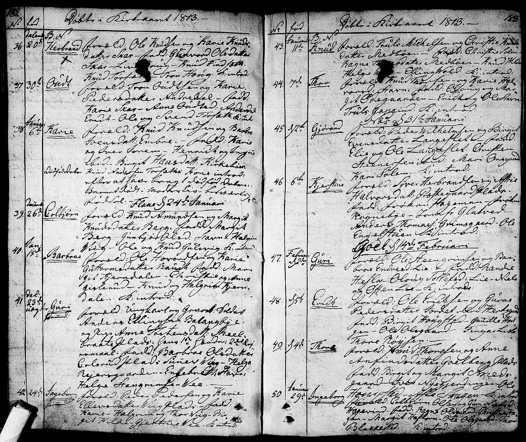 Nes kirkebøker, AV/SAKO-A-236/F/Fa/L0006: Parish register (official) no. 6, 1808-1814, p. 182-183