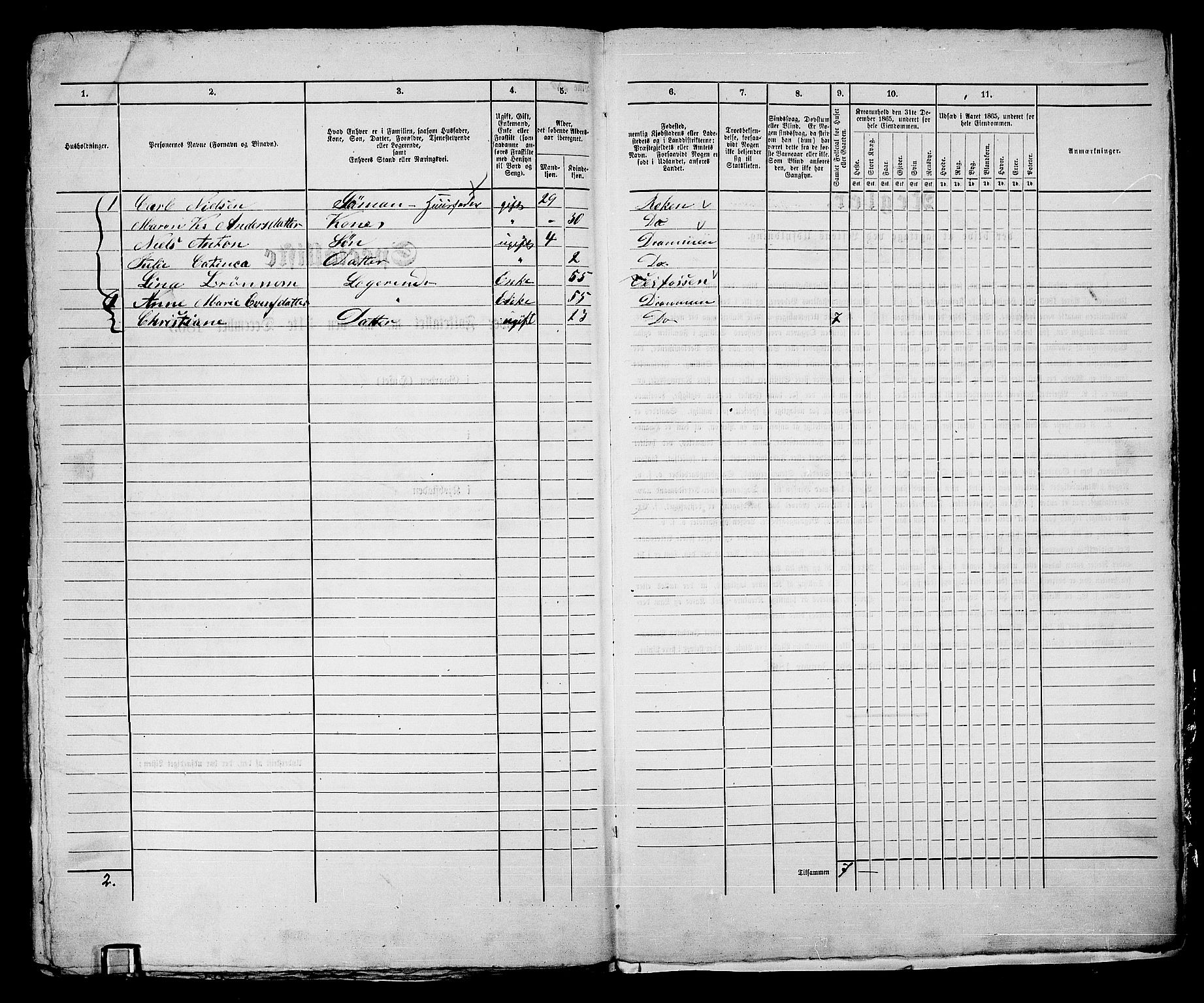 RA, 1865 census for Bragernes in Drammen, 1865, p. 622