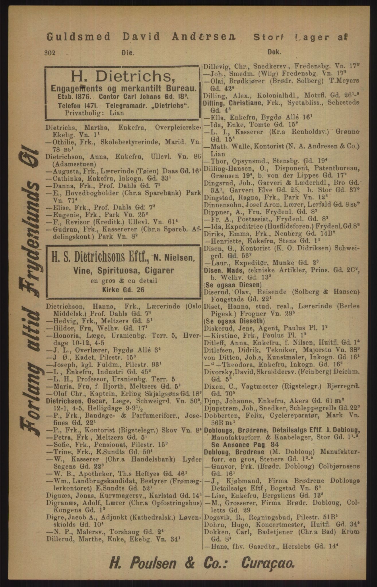 Kristiania/Oslo adressebok, PUBL/-, 1905, p. 302