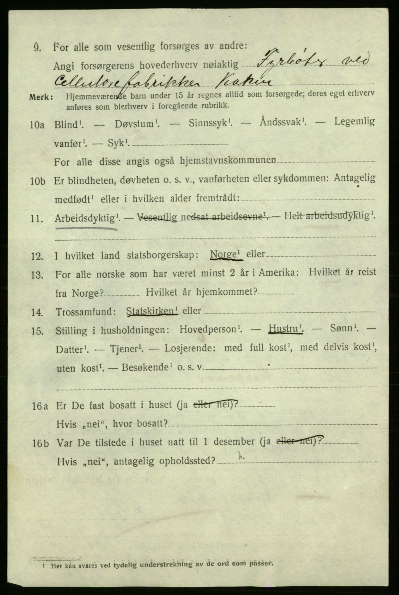 SAO, 1920 census for Fredrikshald, 1920, p. 23139