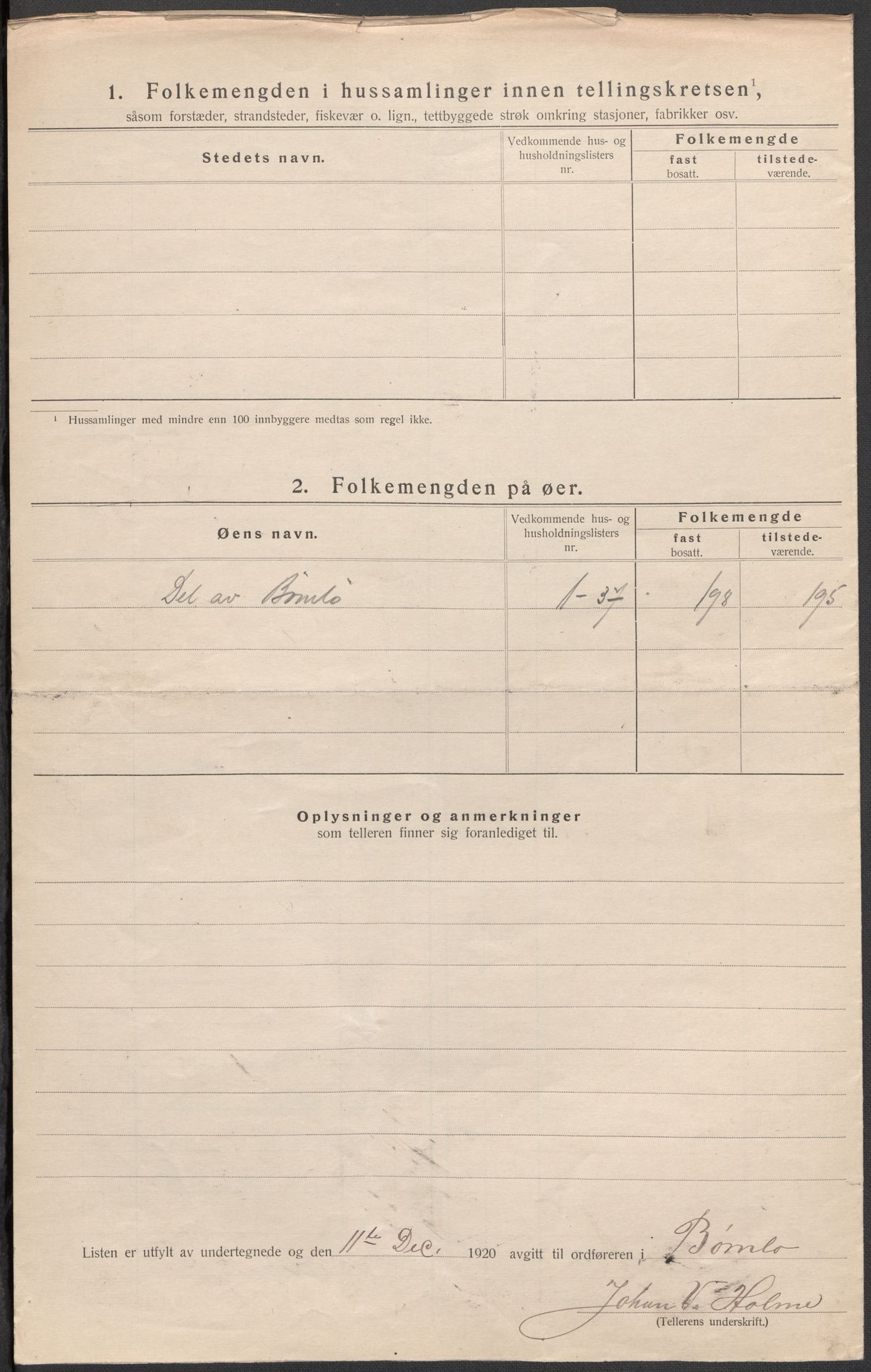 SAB, 1920 census for Bømlo, 1920, p. 16