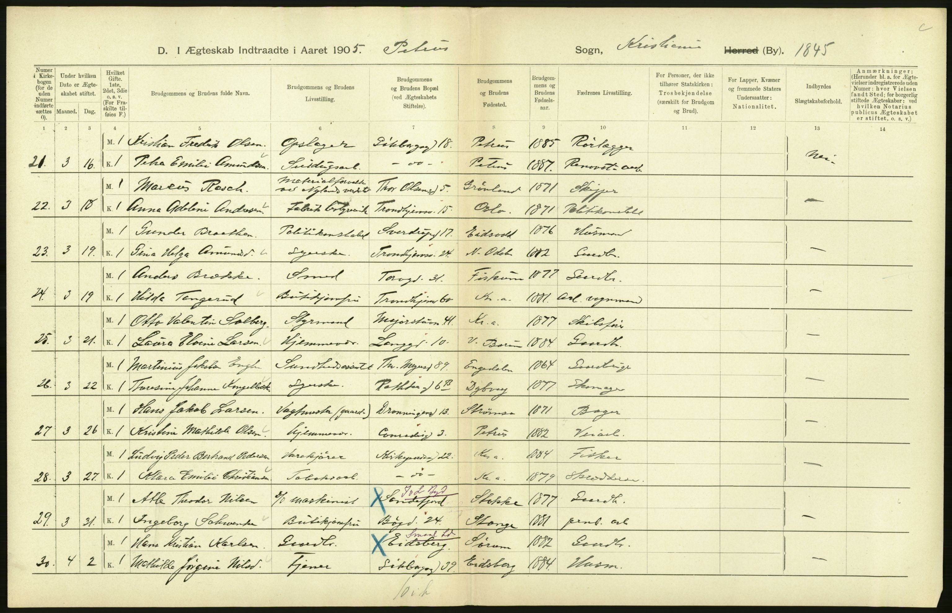 Statistisk sentralbyrå, Sosiodemografiske emner, Befolkning, AV/RA-S-2228/D/Df/Dfa/Dfaa/L0004: Kristiania: Gifte, døde, 1903, p. 622