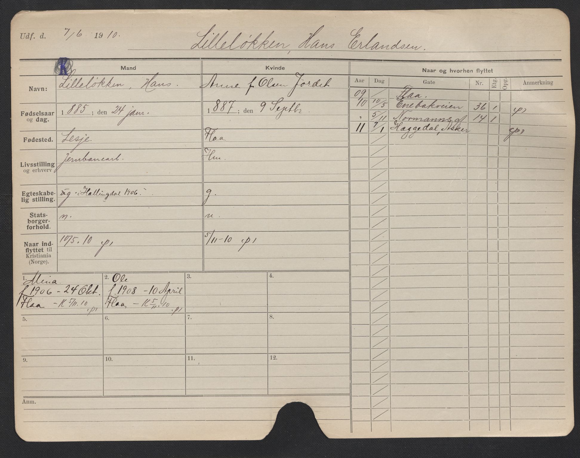 Oslo folkeregister, Registerkort, AV/SAO-A-11715/F/Fa/Fac/L0007: Menn, 1906-1914, p. 128a