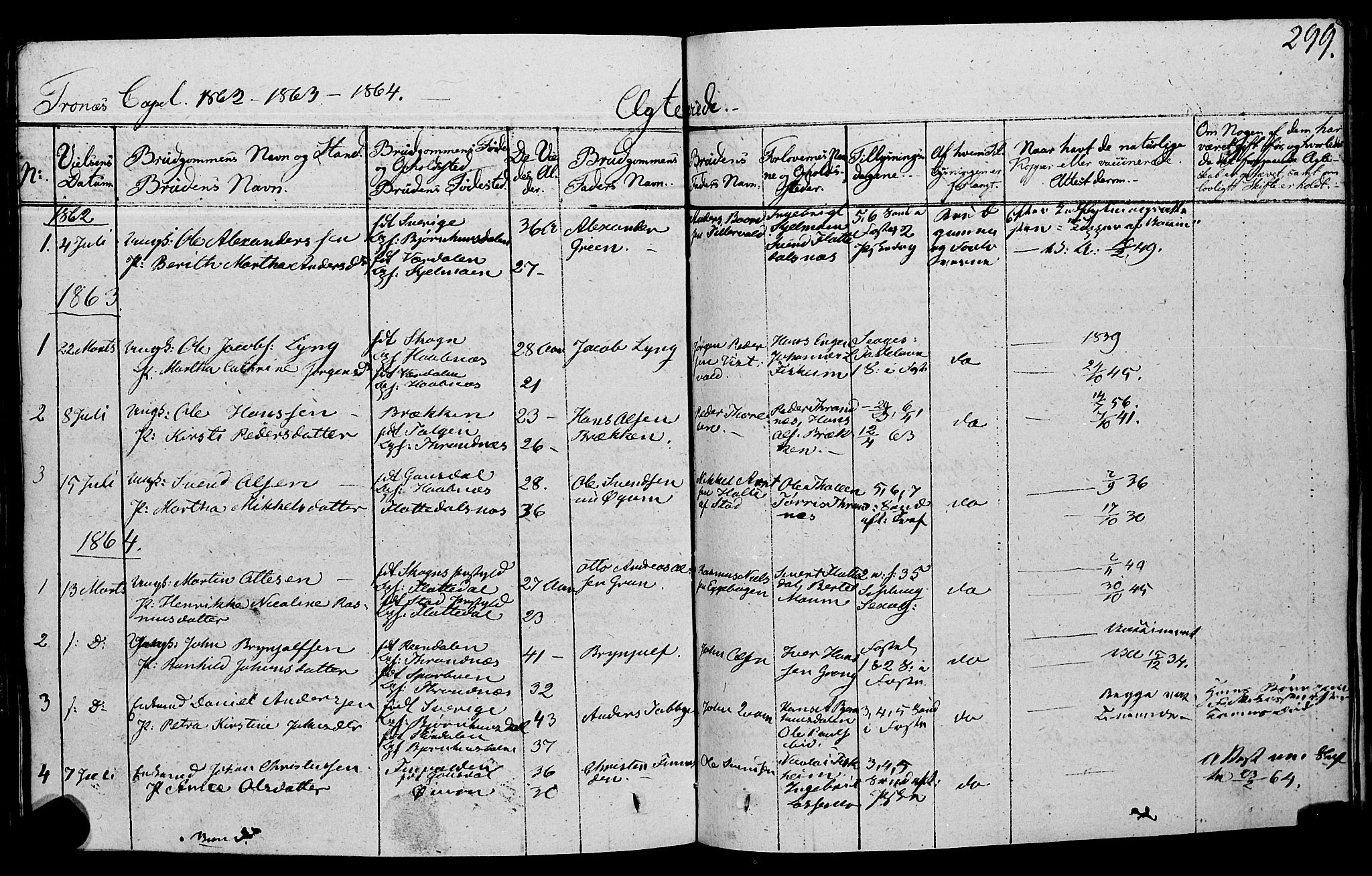 Ministerialprotokoller, klokkerbøker og fødselsregistre - Nord-Trøndelag, SAT/A-1458/762/L0538: Parish register (official) no. 762A02 /2, 1833-1879, p. 299