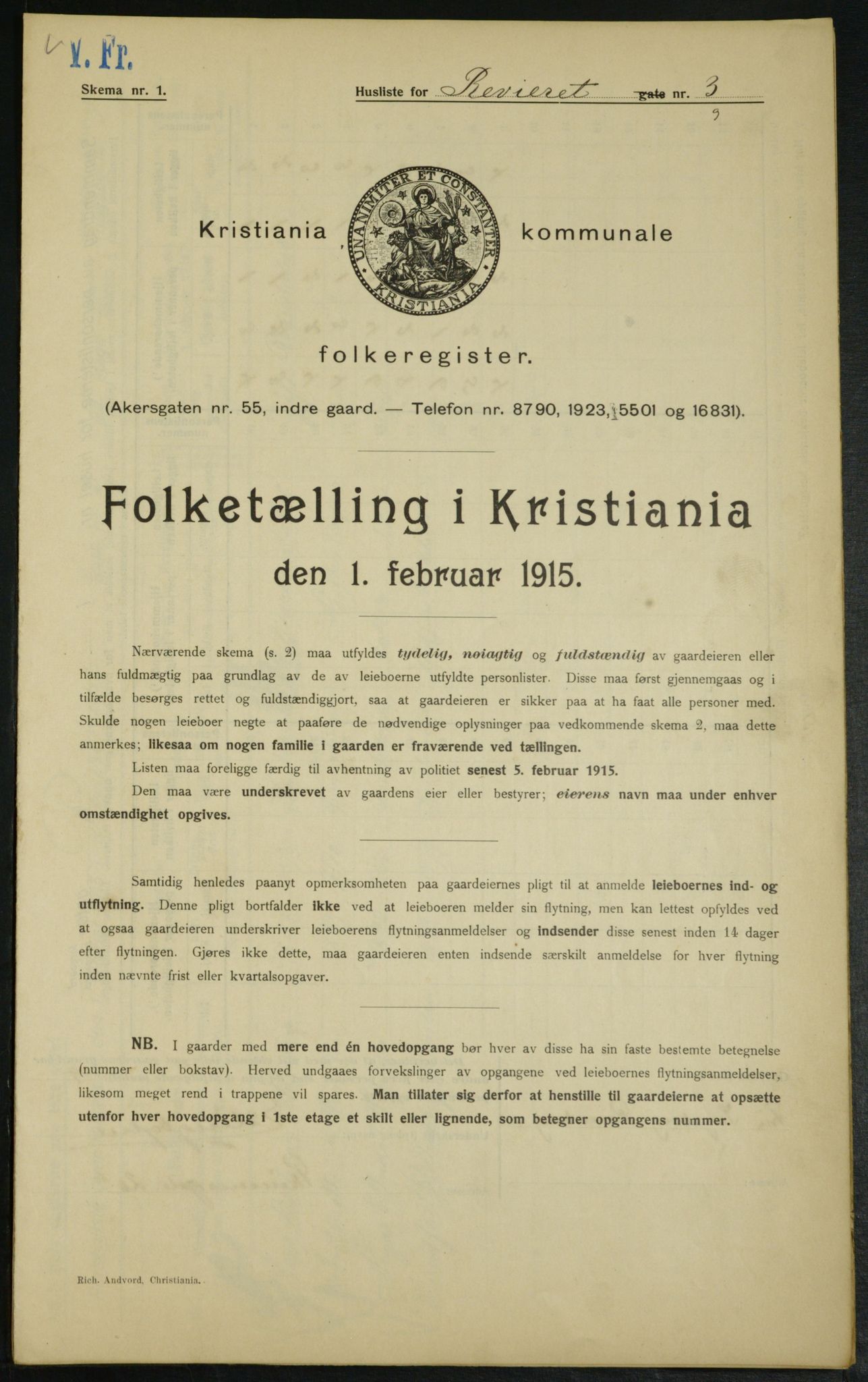 OBA, Municipal Census 1915 for Kristiania, 1915, p. 82580