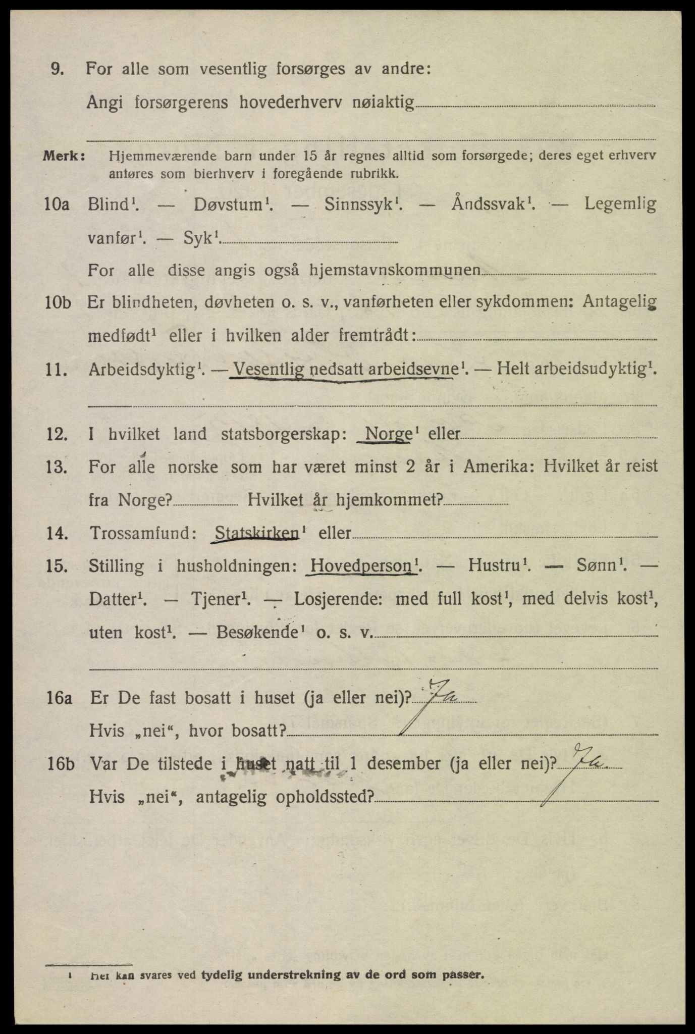 SAK, 1920 census for Åmli, 1920, p. 898