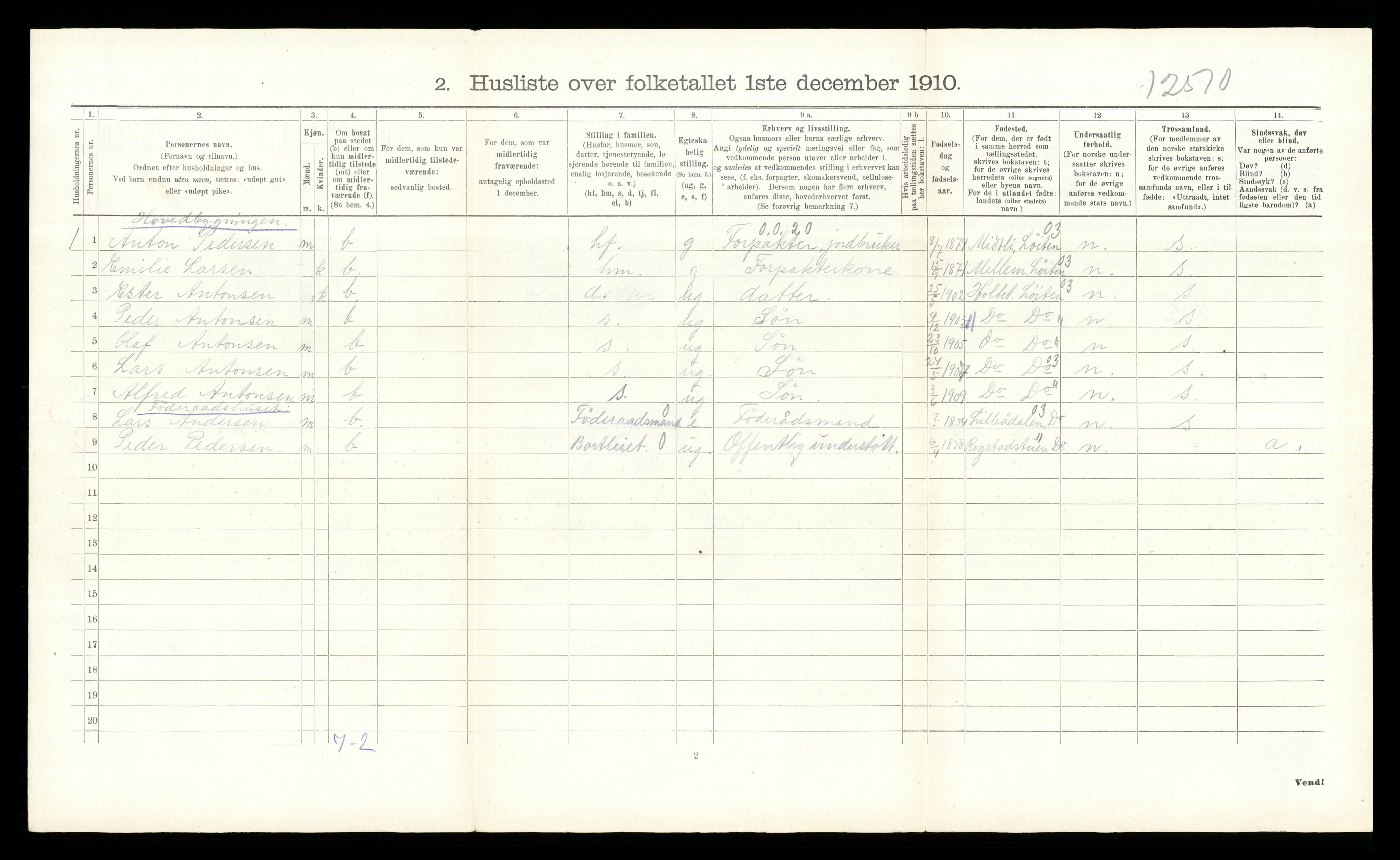 RA, 1910 census for Åmot, 1910, p. 1024