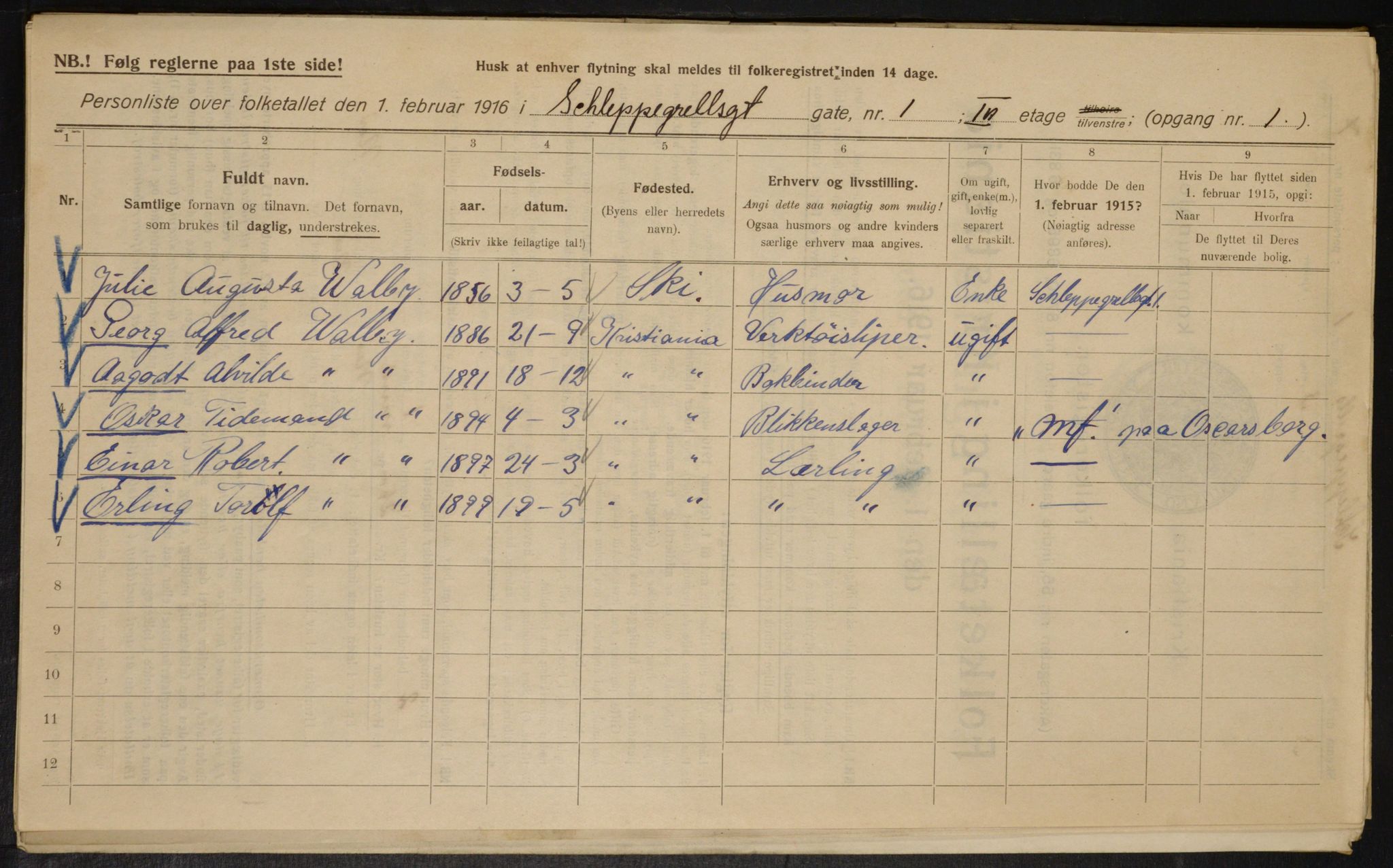 OBA, Municipal Census 1916 for Kristiania, 1916, p. 91768