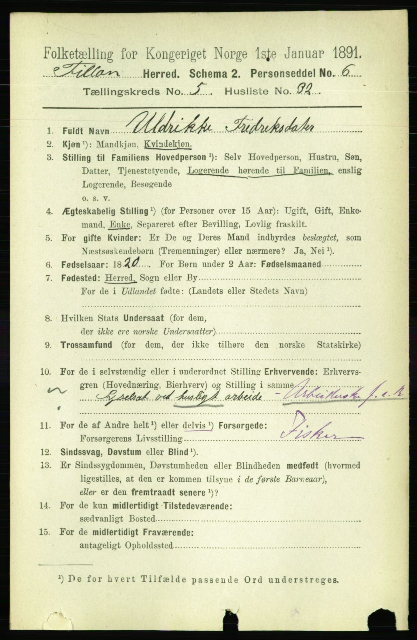 RA, 1891 census for 1616 Fillan, 1891, p. 1215