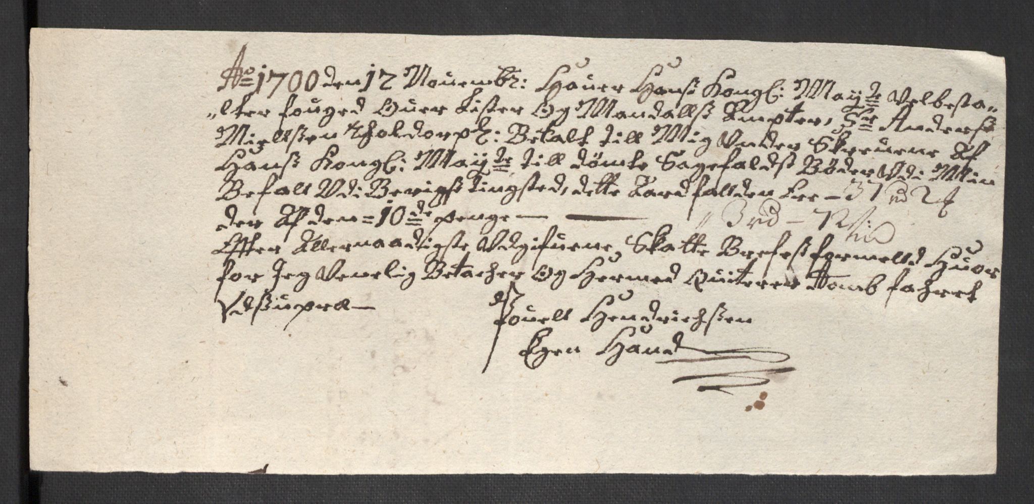 Rentekammeret inntil 1814, Reviderte regnskaper, Fogderegnskap, AV/RA-EA-4092/R43/L2548: Fogderegnskap Lista og Mandal, 1700, p. 182