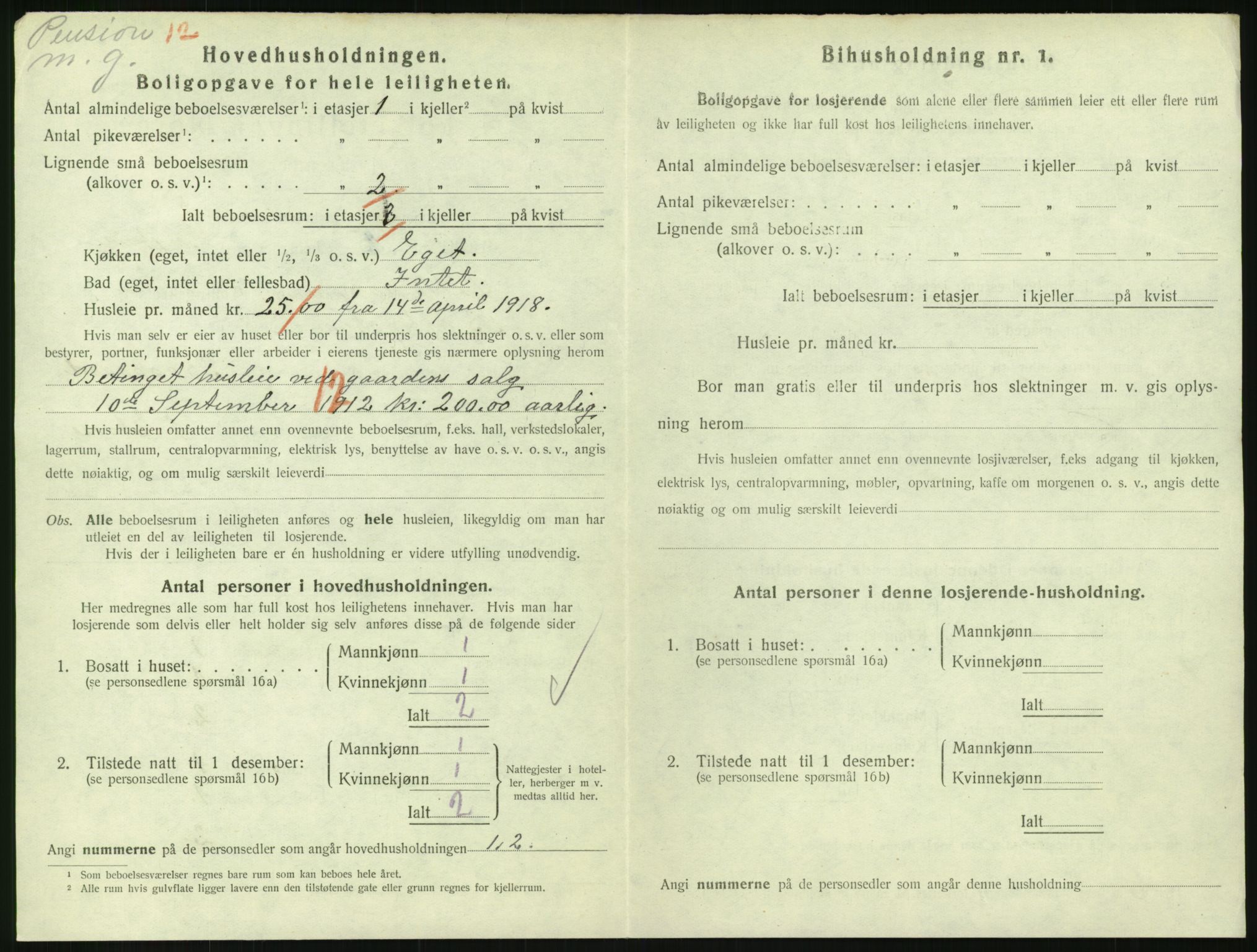 SAH, 1920 census for Lillehammer, 1920, p. 2005